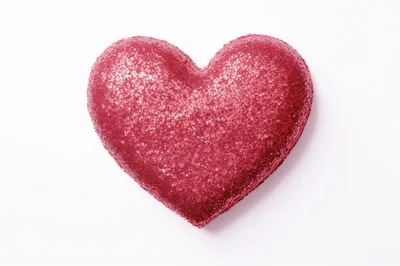 Red Glittery Heart Shaped Pillow