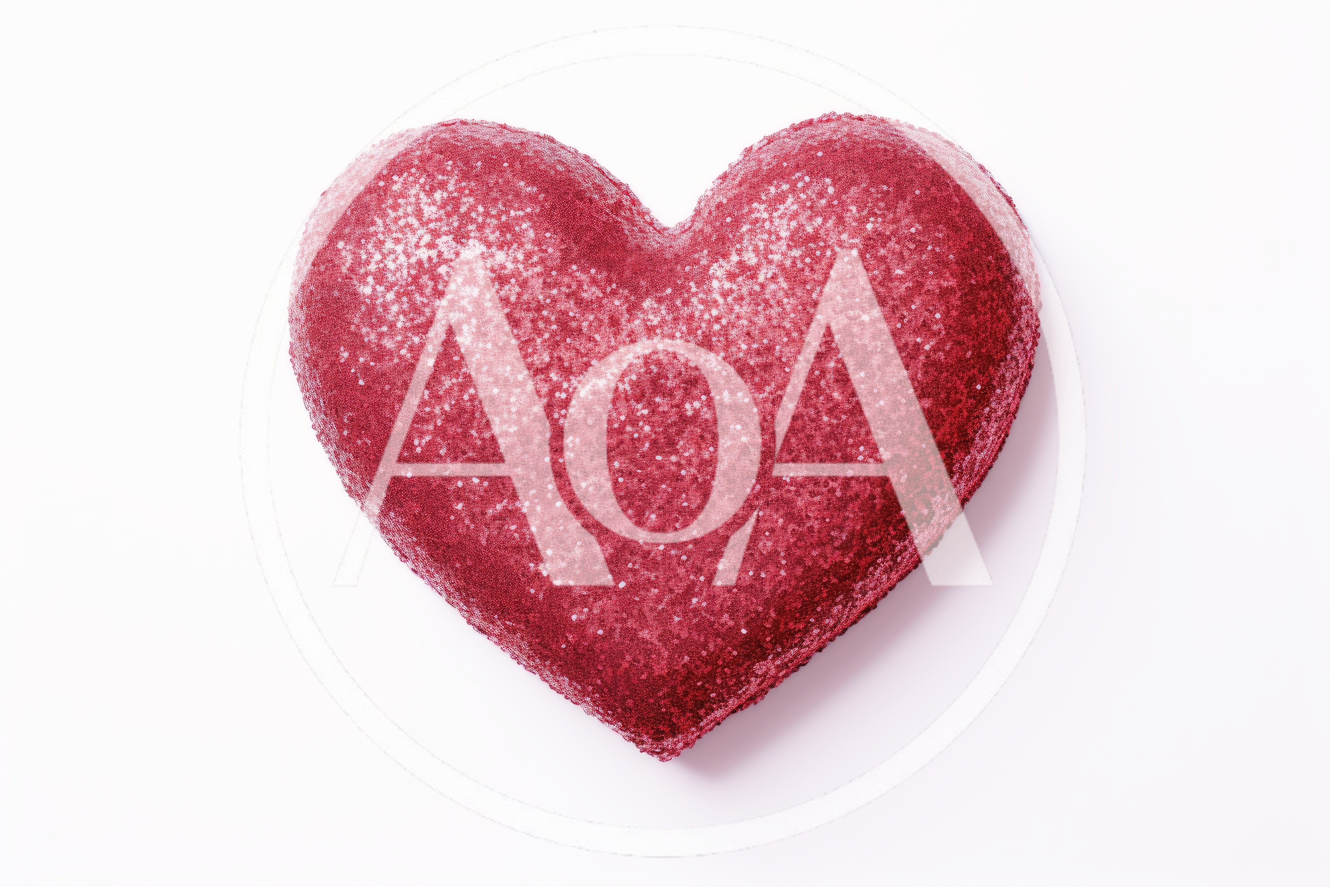 Red Glittery Heart Shaped Pillow