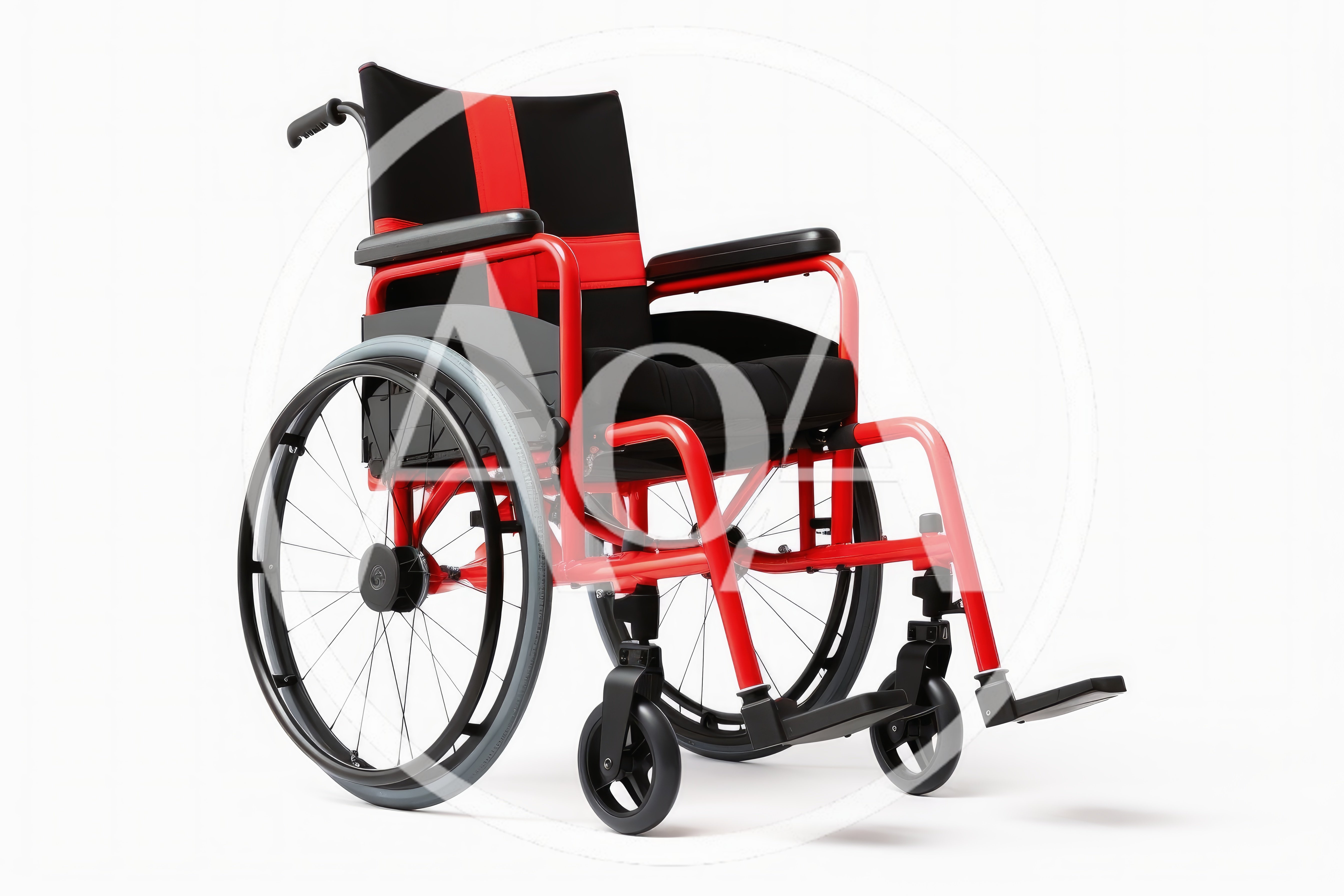 Modern Red And Black Manual Wheelchair