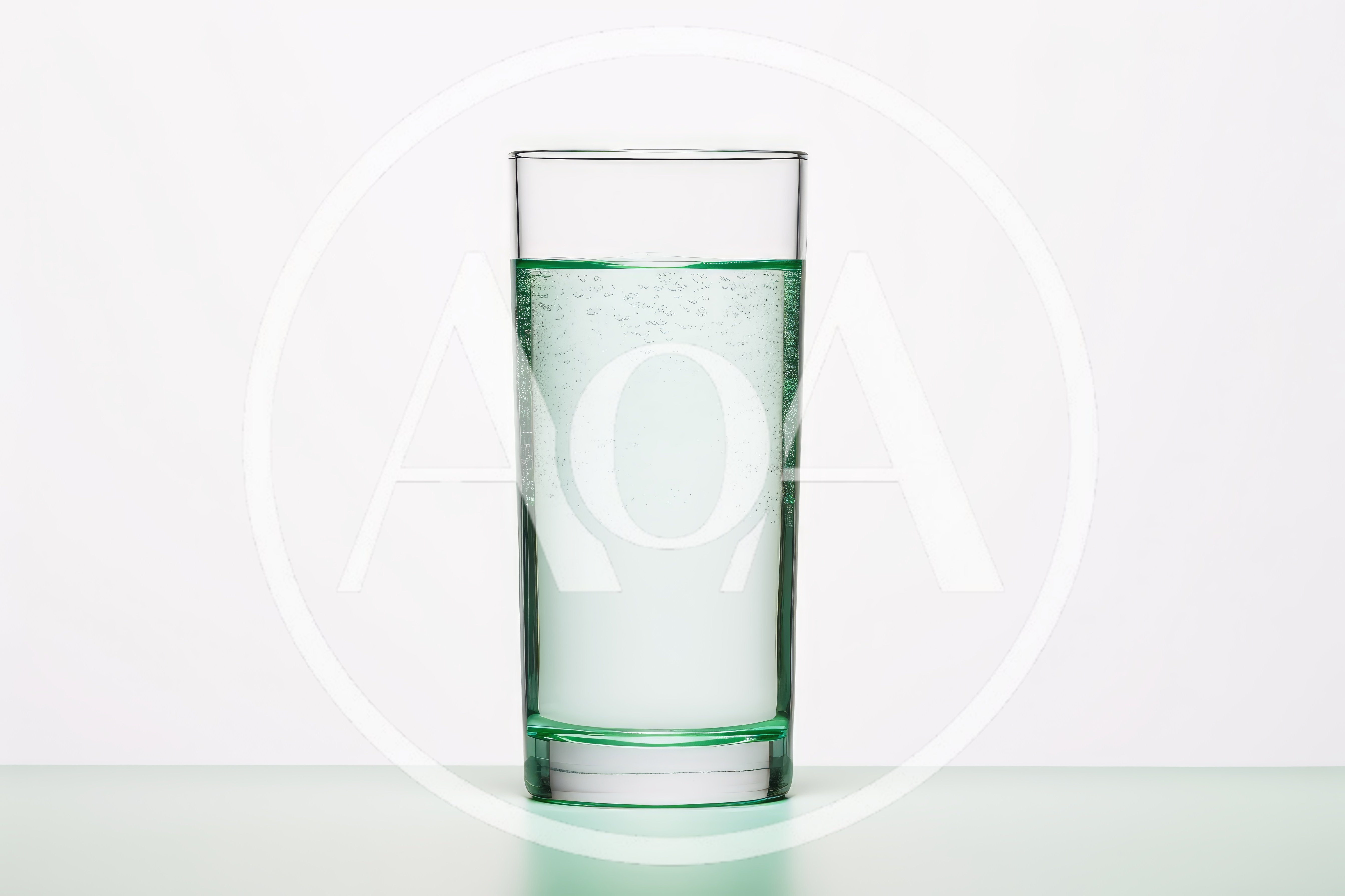 Glass Of Sparkling Water On White Background