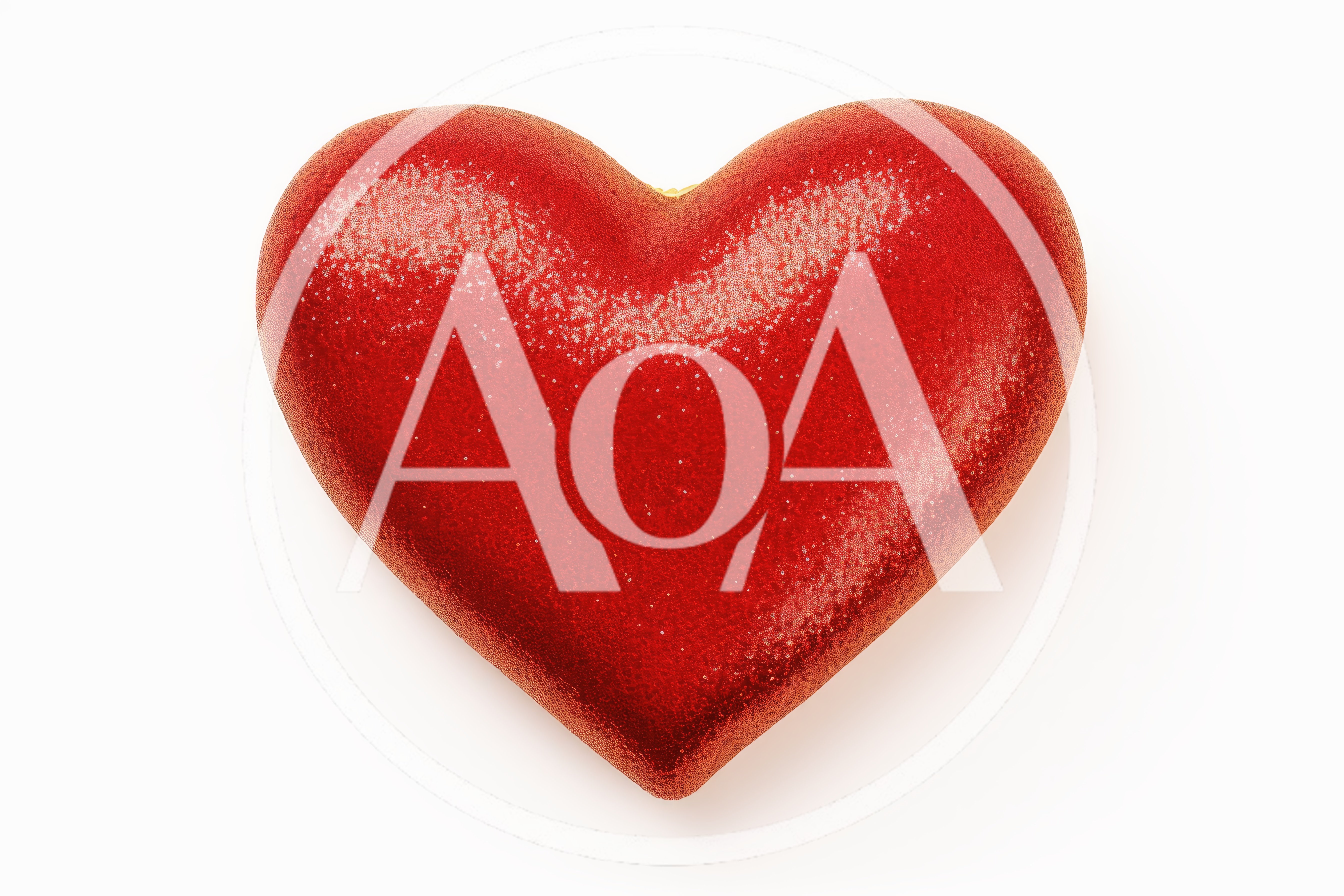 Red Glittery Heart Shape Isolated On White Background
