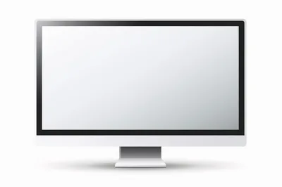 Modern Desktop Computer Monitor With Blank White Screen