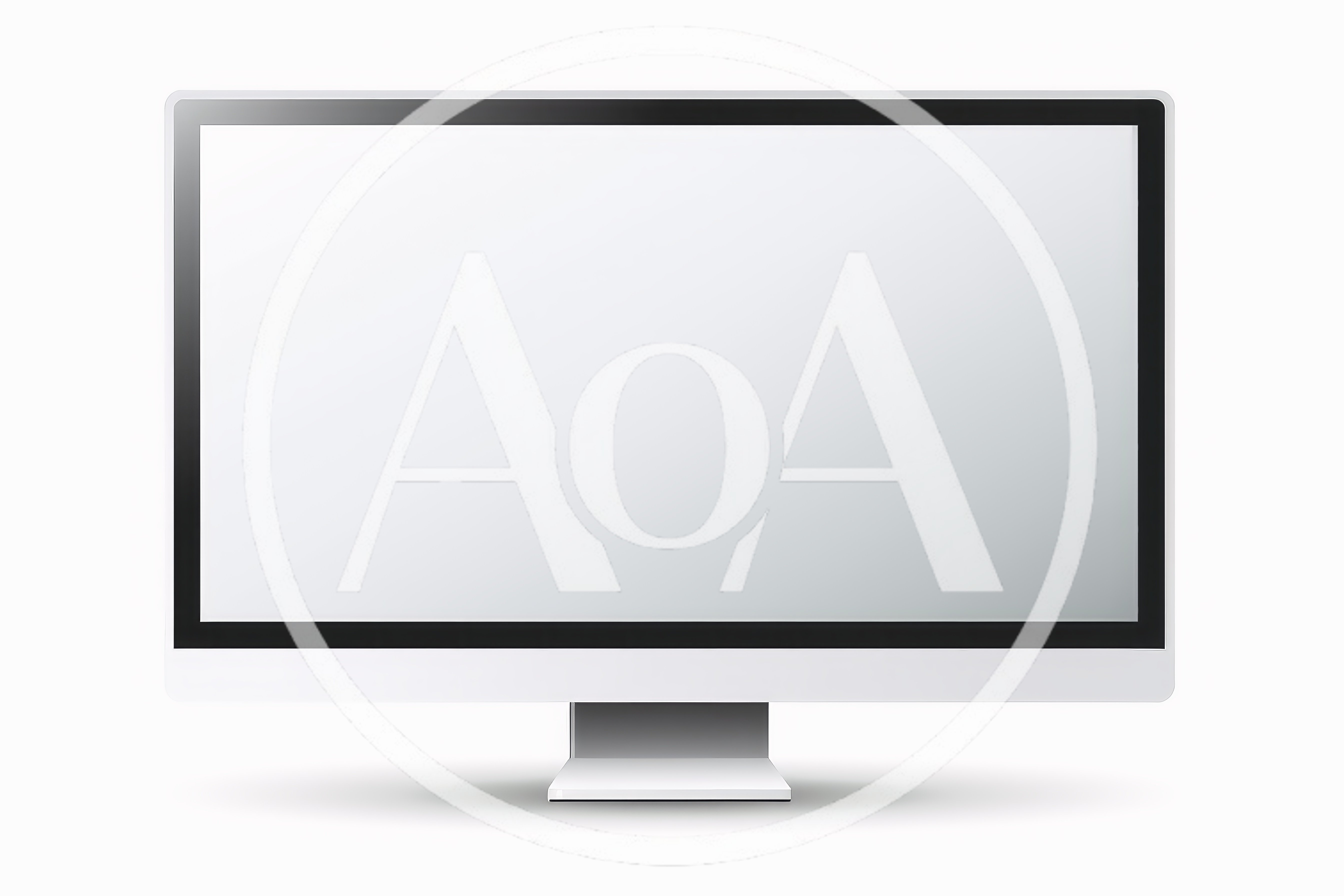 Modern Desktop Computer Monitor With Blank White Screen