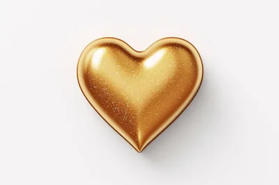 Golden Heart Shape With Glitter Texture