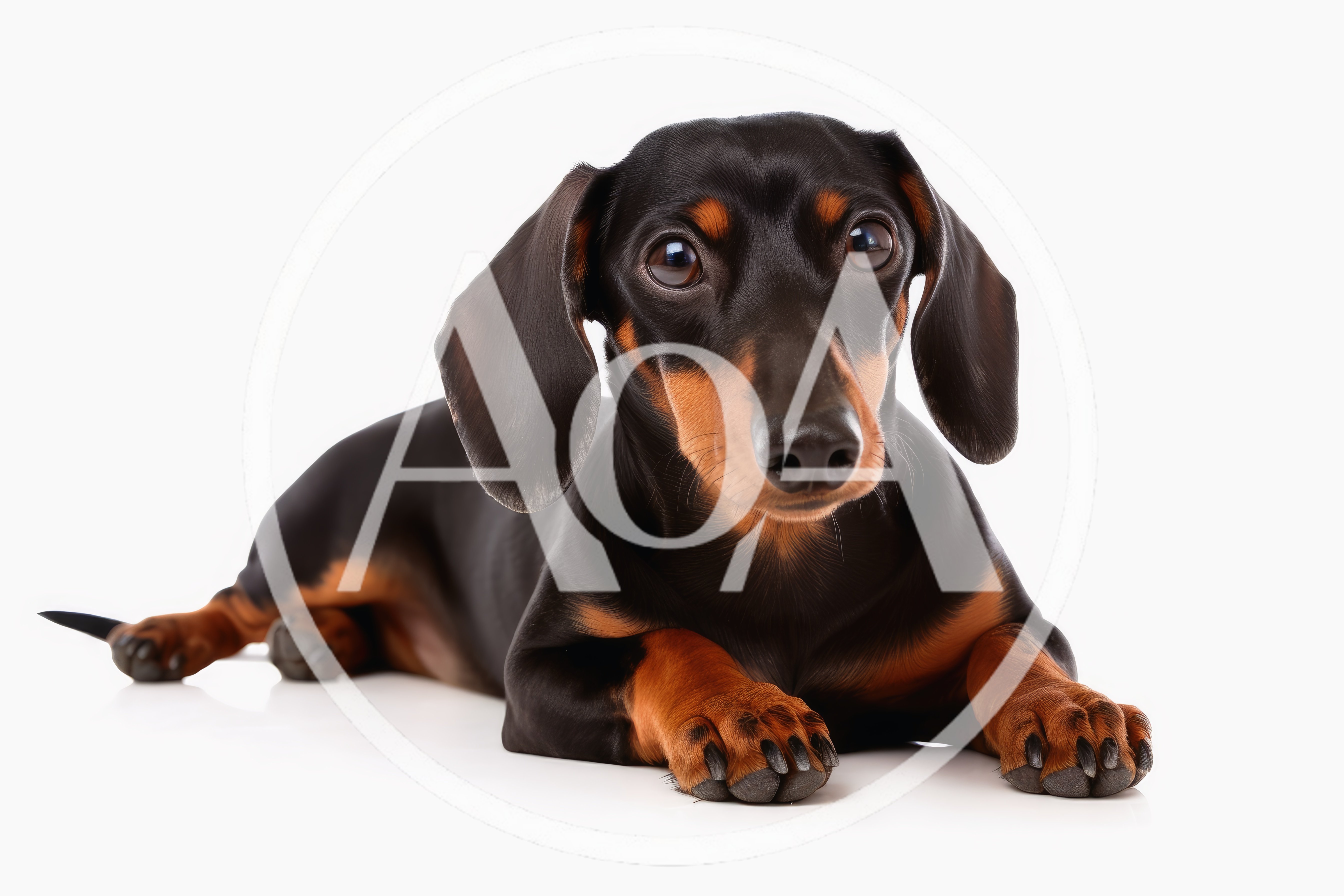 Adorable Black and Tan Dachshund Puppy Lying Down