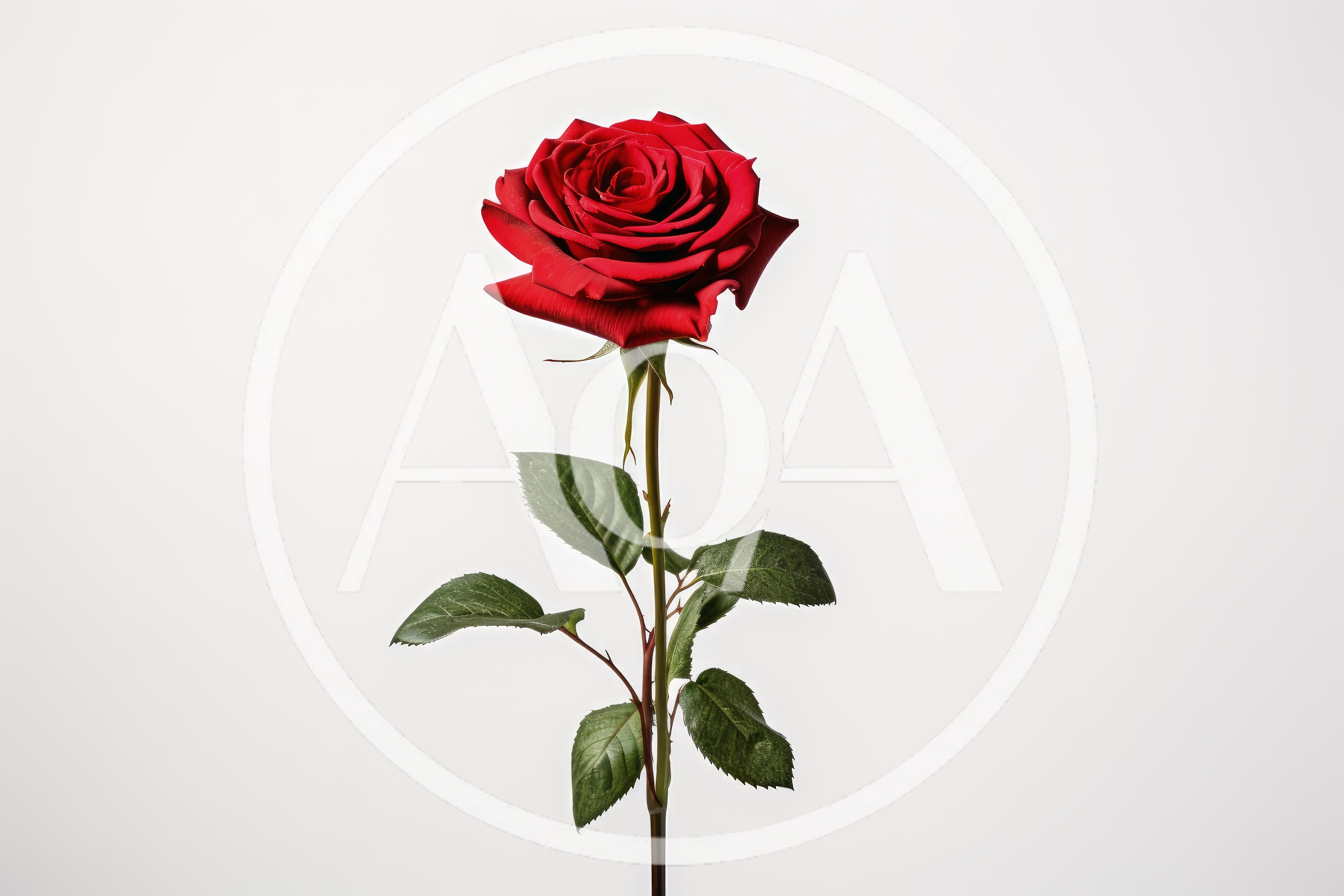 Single Red Rose On White Background