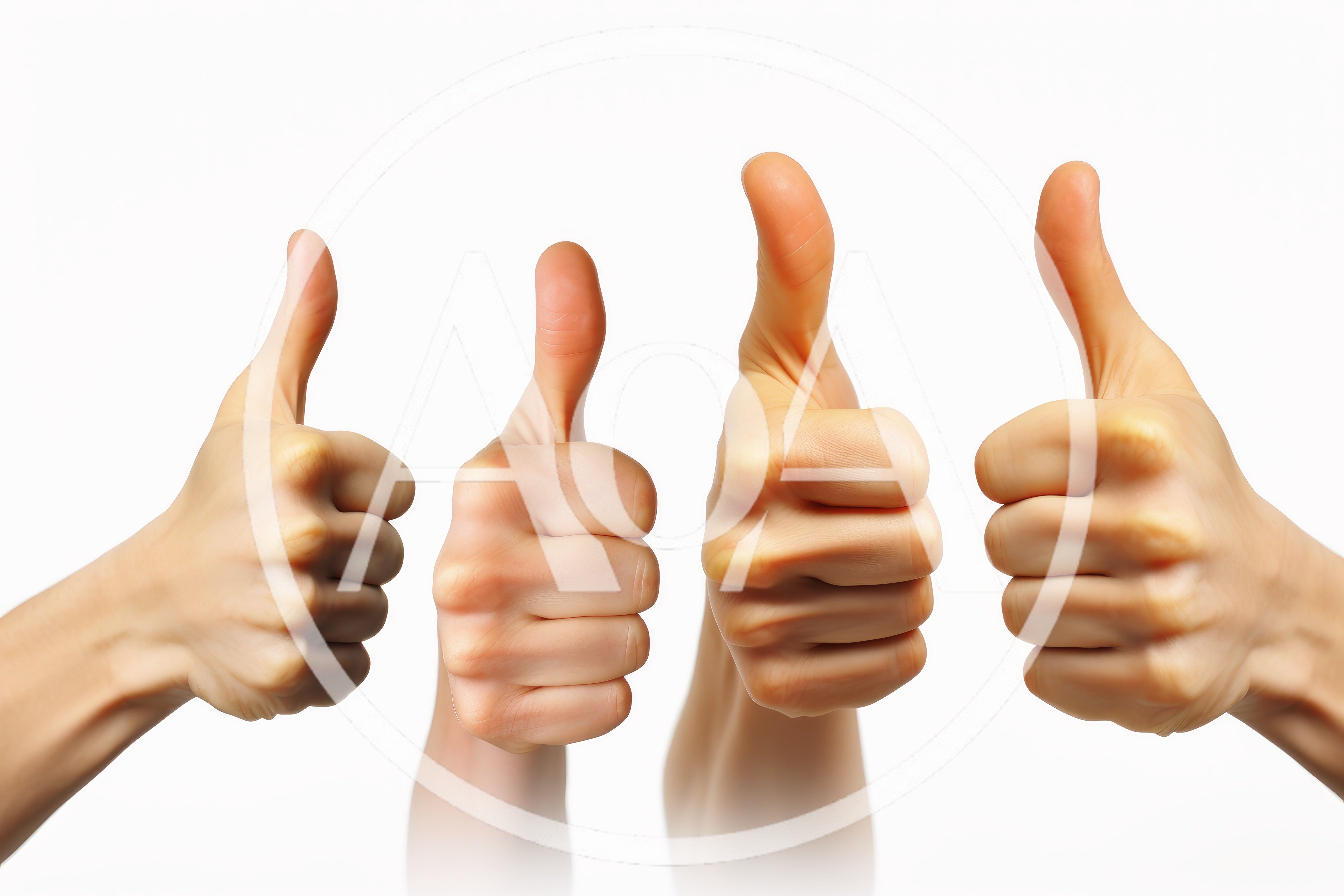Four Hands Giving Thumbs Up Gestures