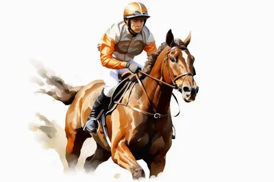 Professional Jockey Riding A Racehorse In Full Gallop
