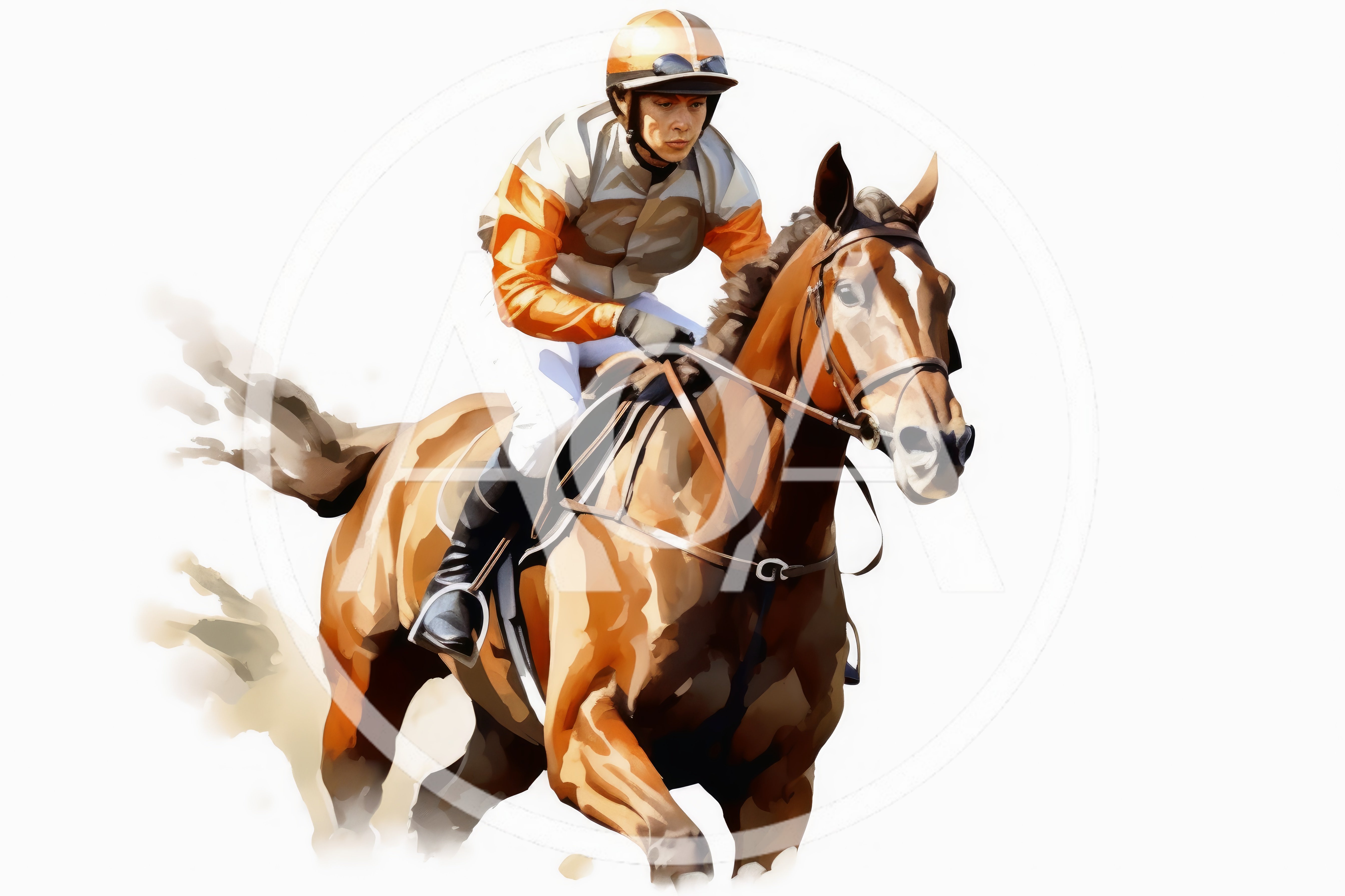 Professional Jockey Riding A Racehorse In Full Gallop