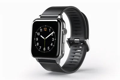 Modern Smartwatch With Black Silicone Band