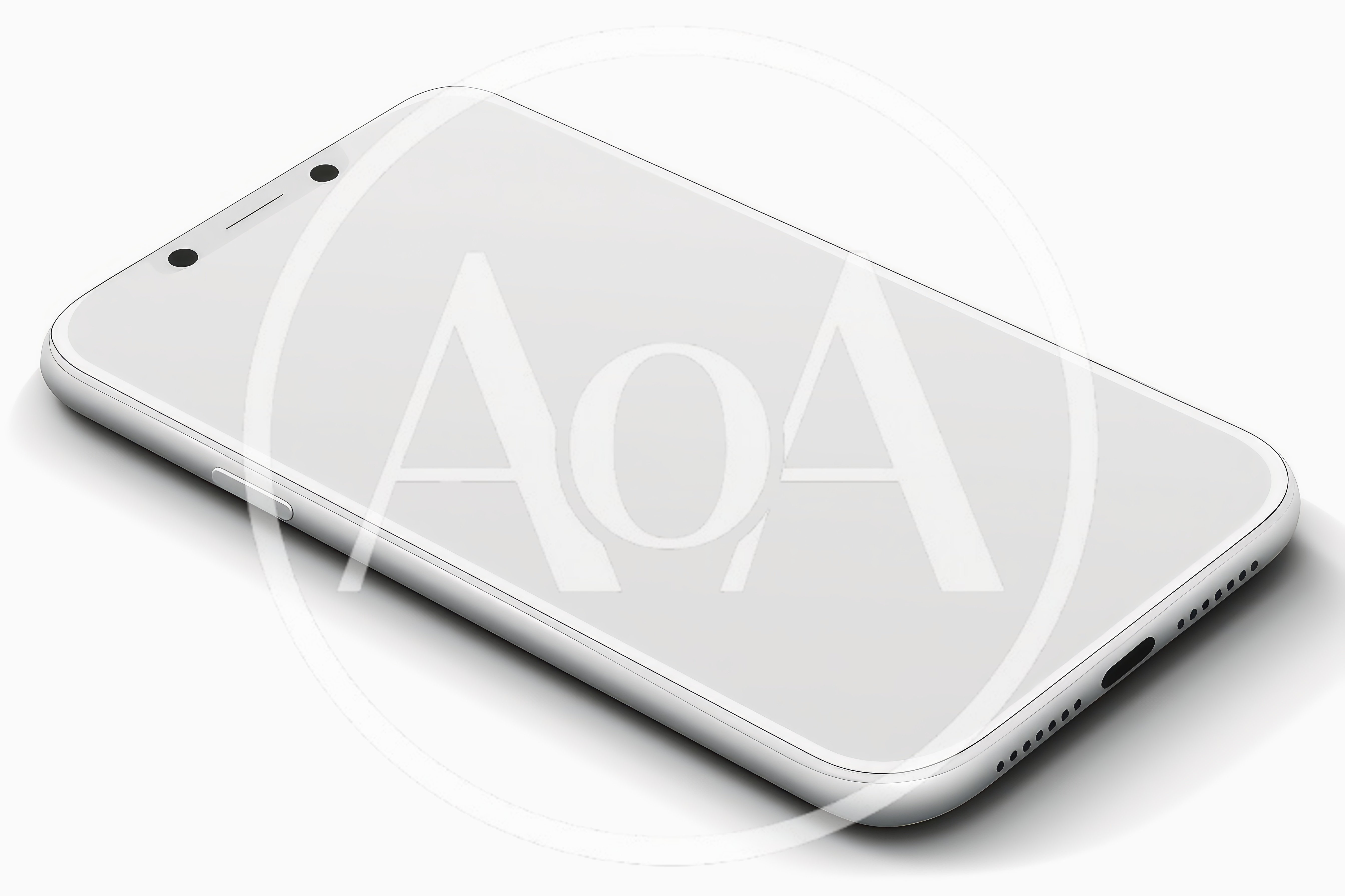 White Smartphone Mockup With Blank Screen