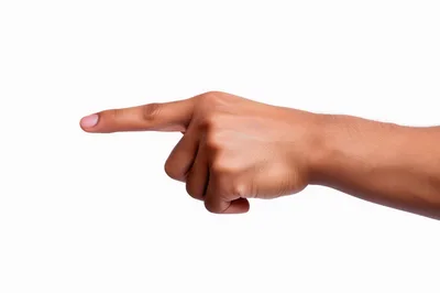 Human Hand Pointing Left Isolated On White Background