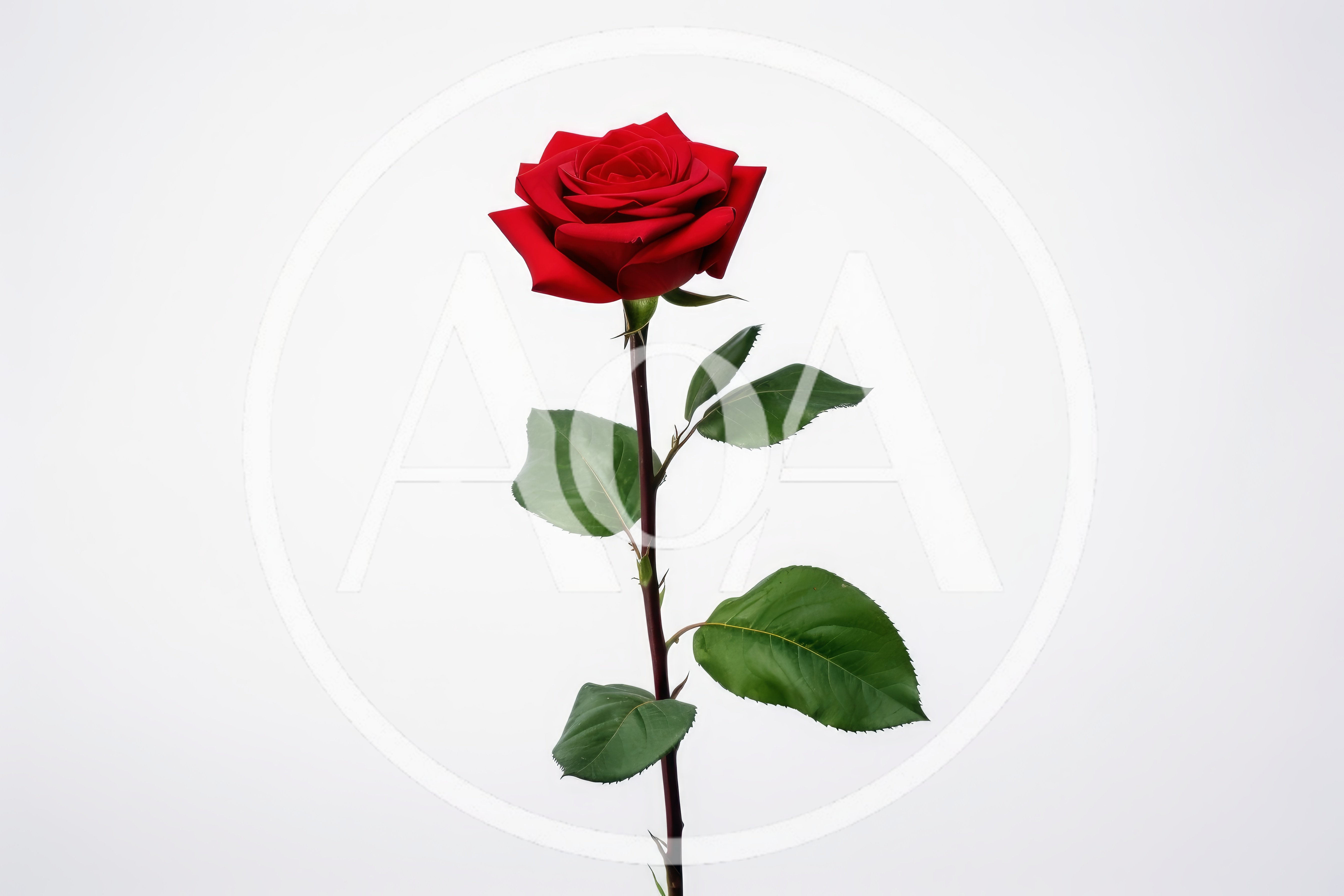Single Red Rose On White Background