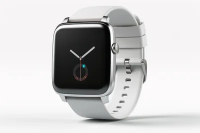 Modern White Smartwatch With Digital Display