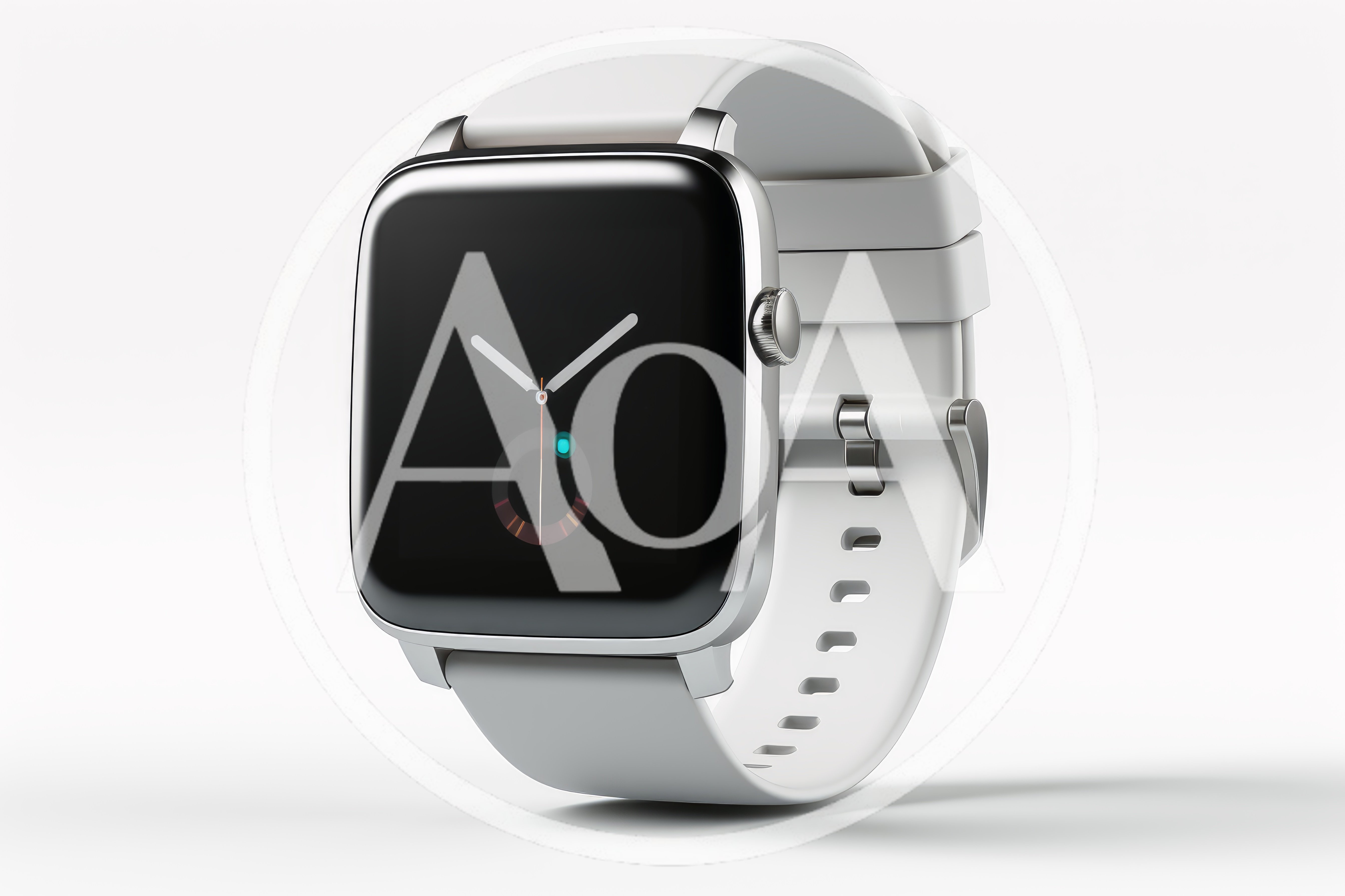 Modern White Smartwatch With Digital Display