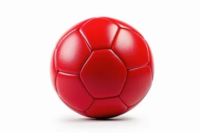 Vibrant Red Soccer Ball Isolated On White Background