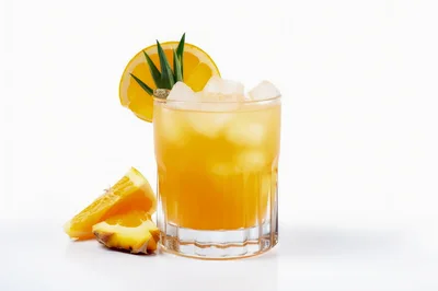 Refreshing Pineapple Orange Cocktail With Ice