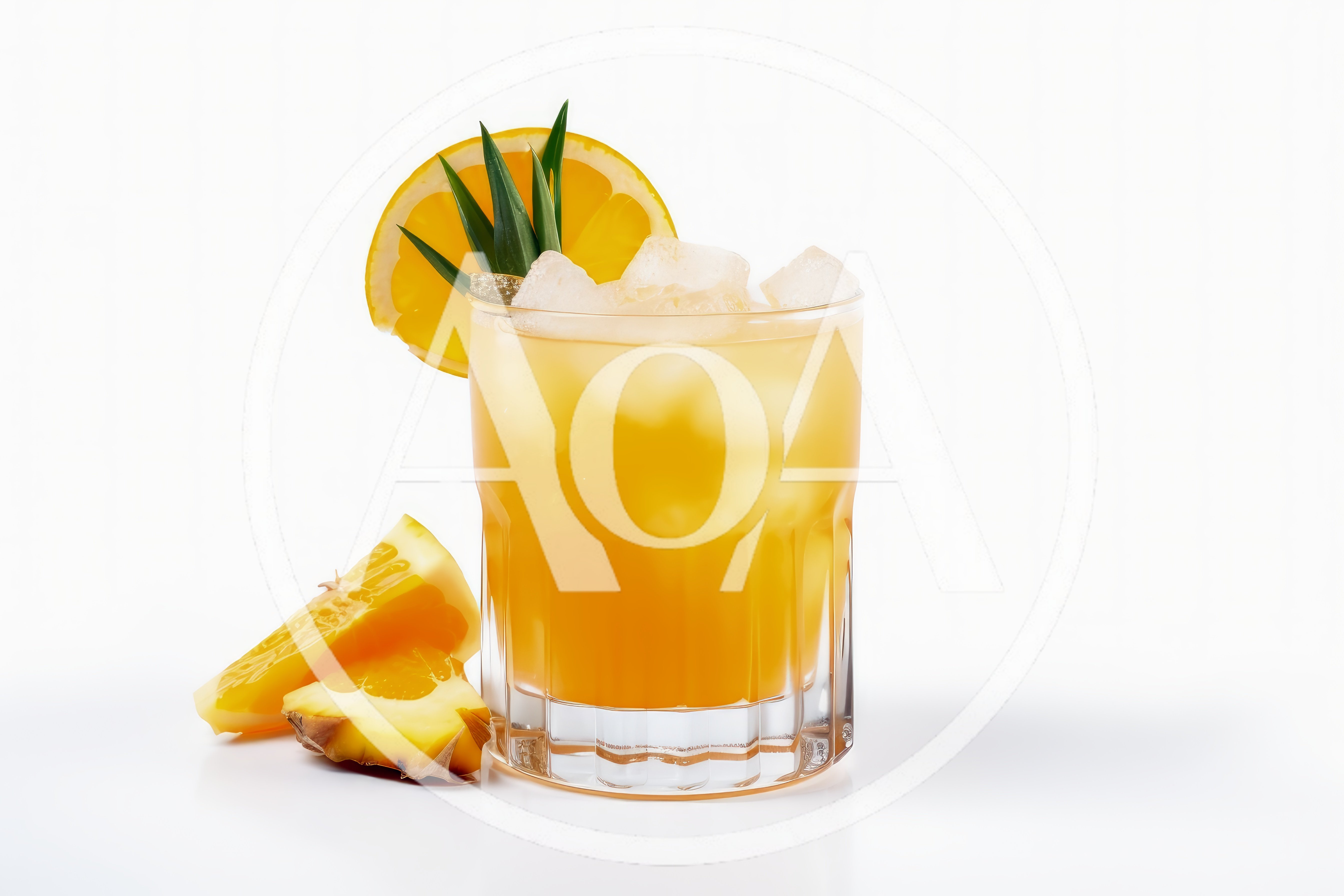 Refreshing Pineapple Orange Cocktail With Ice