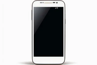 White Smartphone With Blank Screen Isolated On White