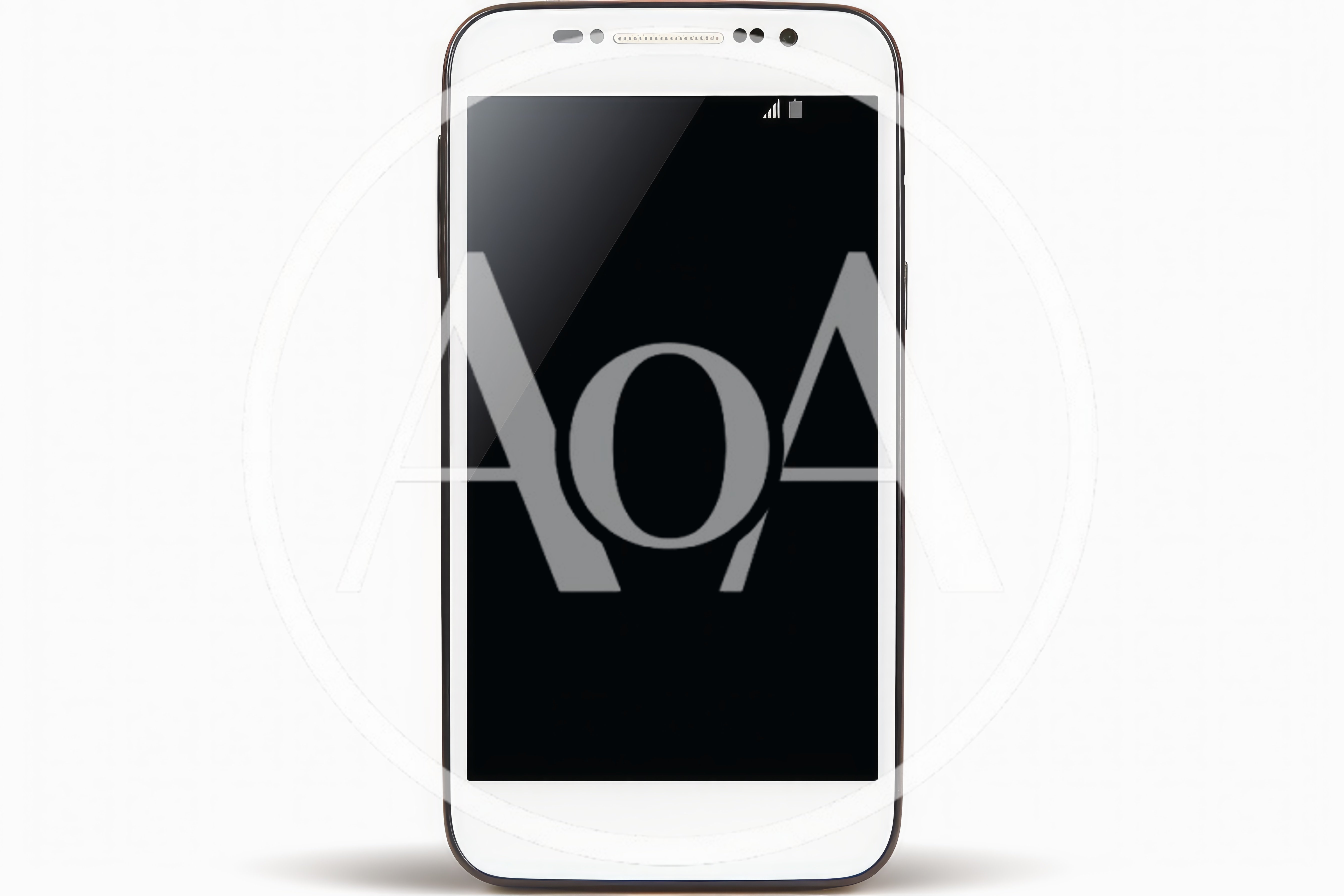 White Smartphone With Blank Screen Isolated On White