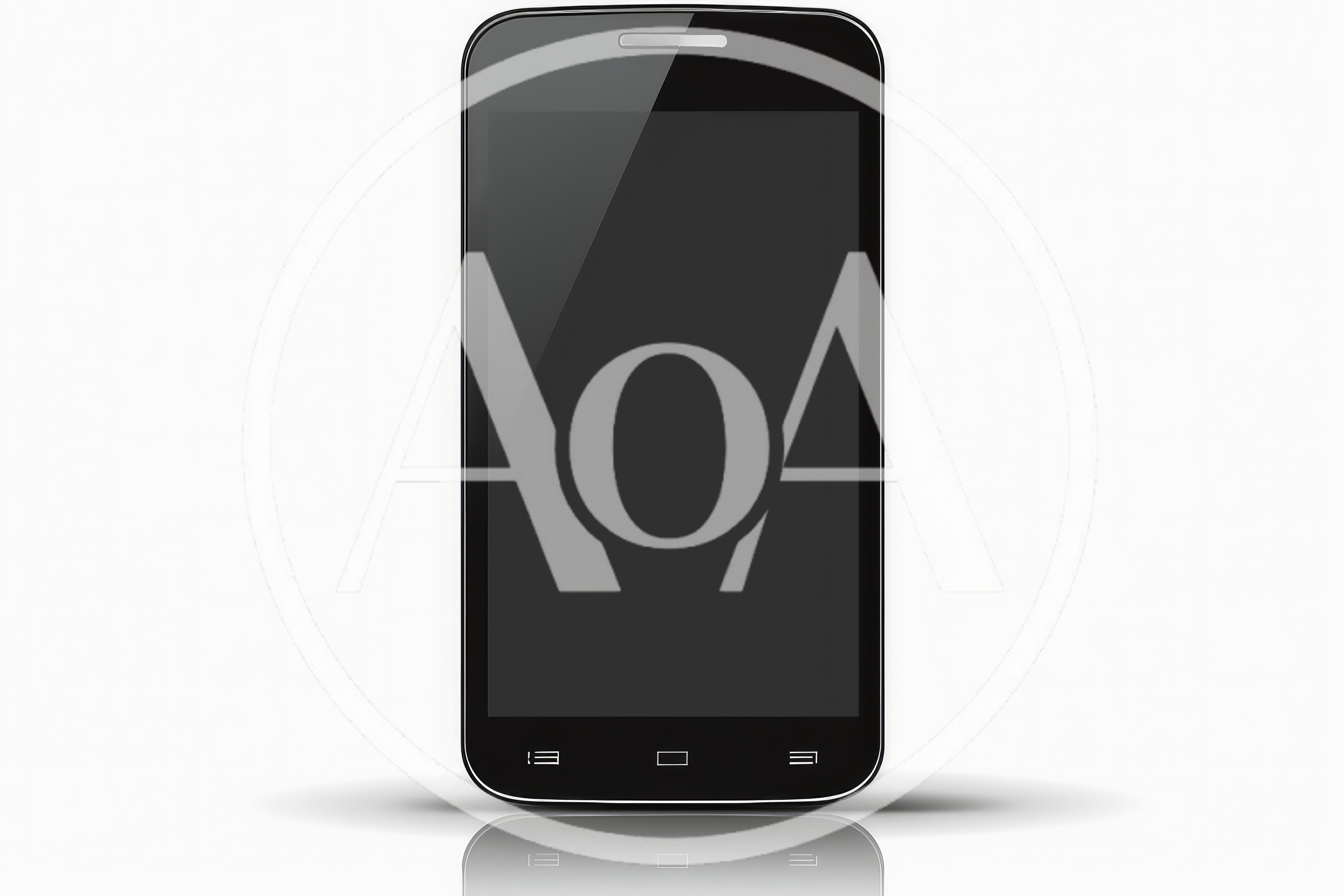 Black Smartphone With Blank Screen On White Background