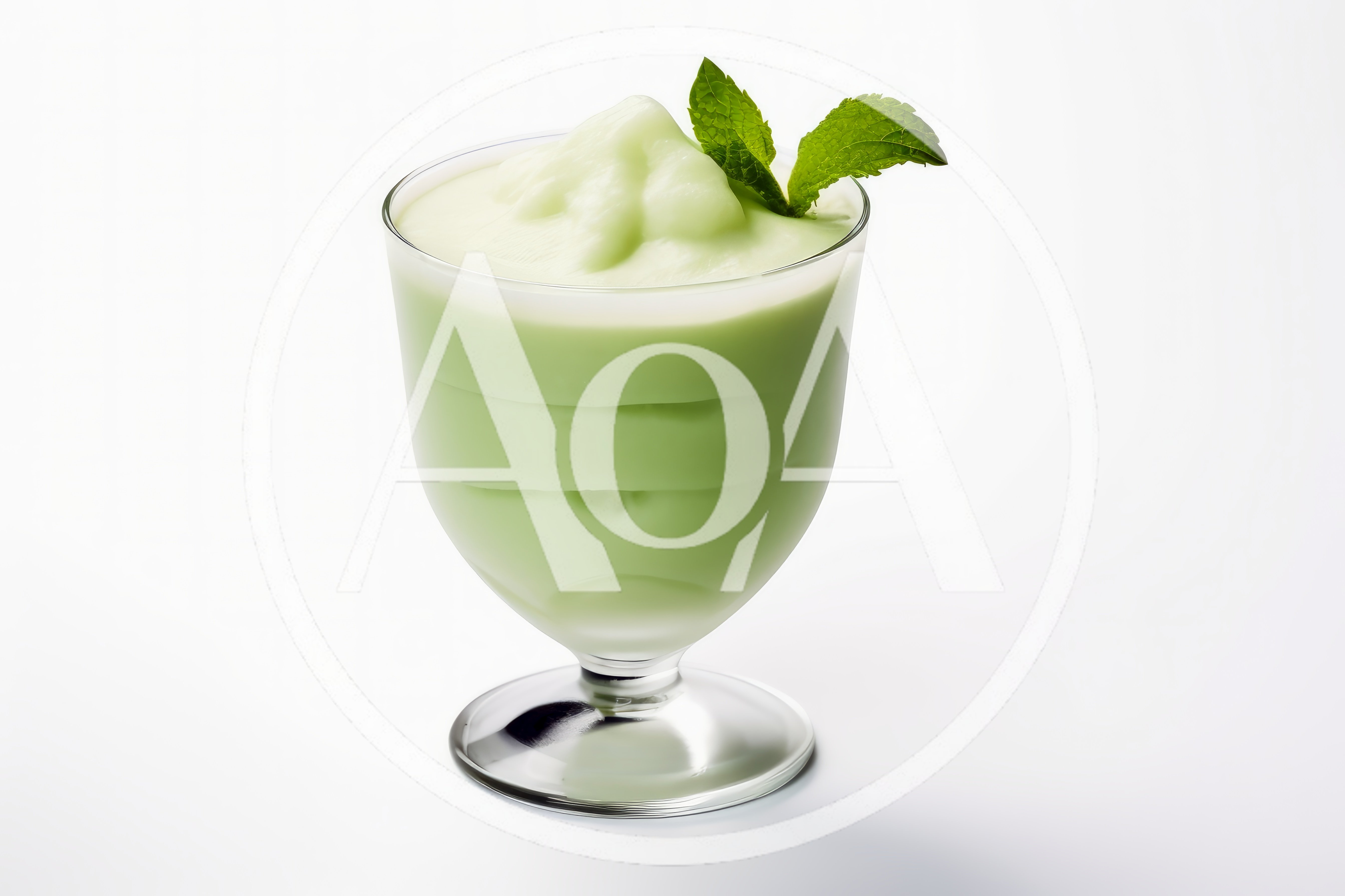 Refreshing Green Mint Smoothie in a Glass