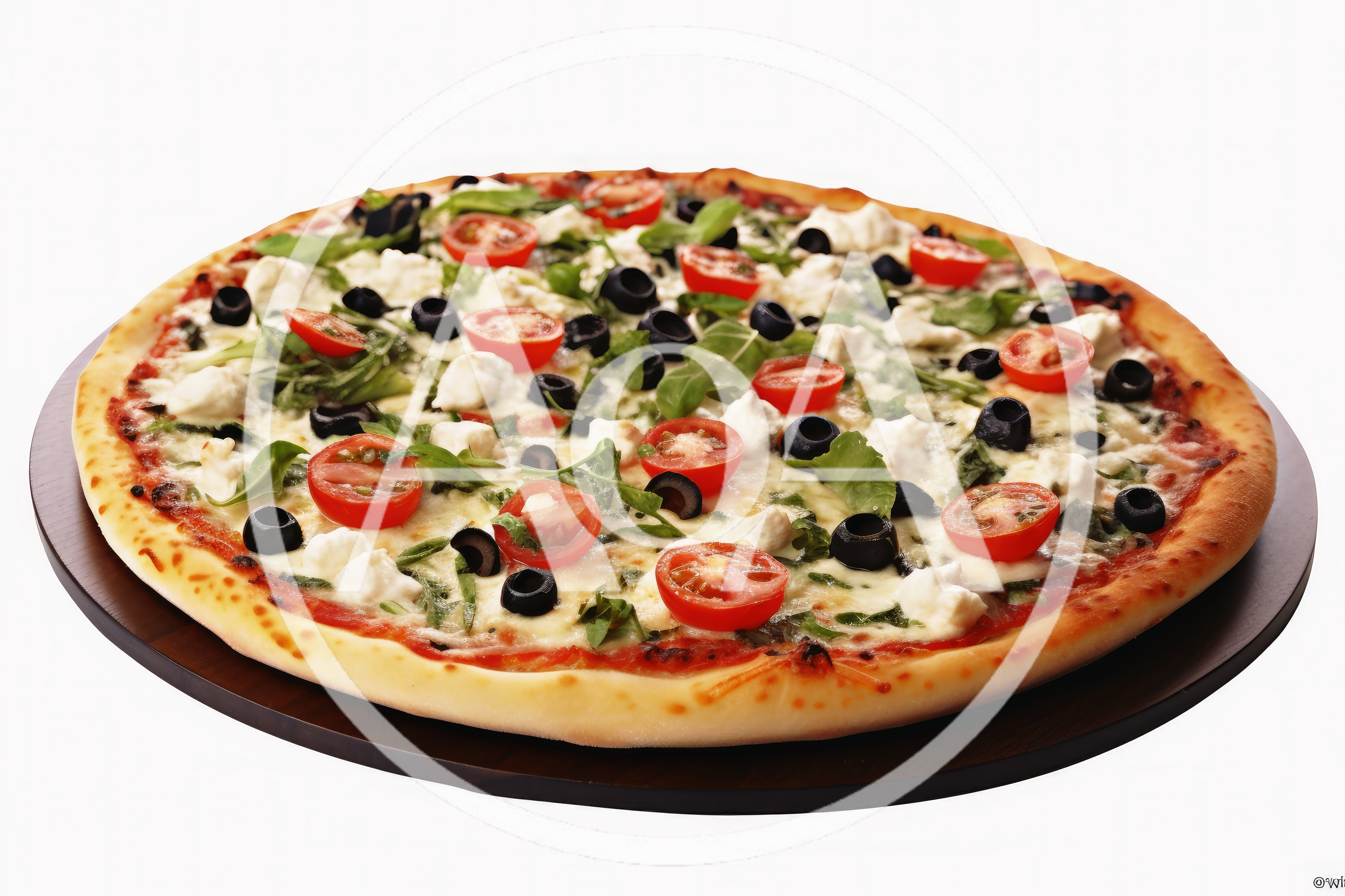 Fresh Gourmet Pizza With Tomatoes And Olives