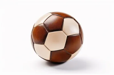 Vintage Brown And Cream Leather Soccer Ball