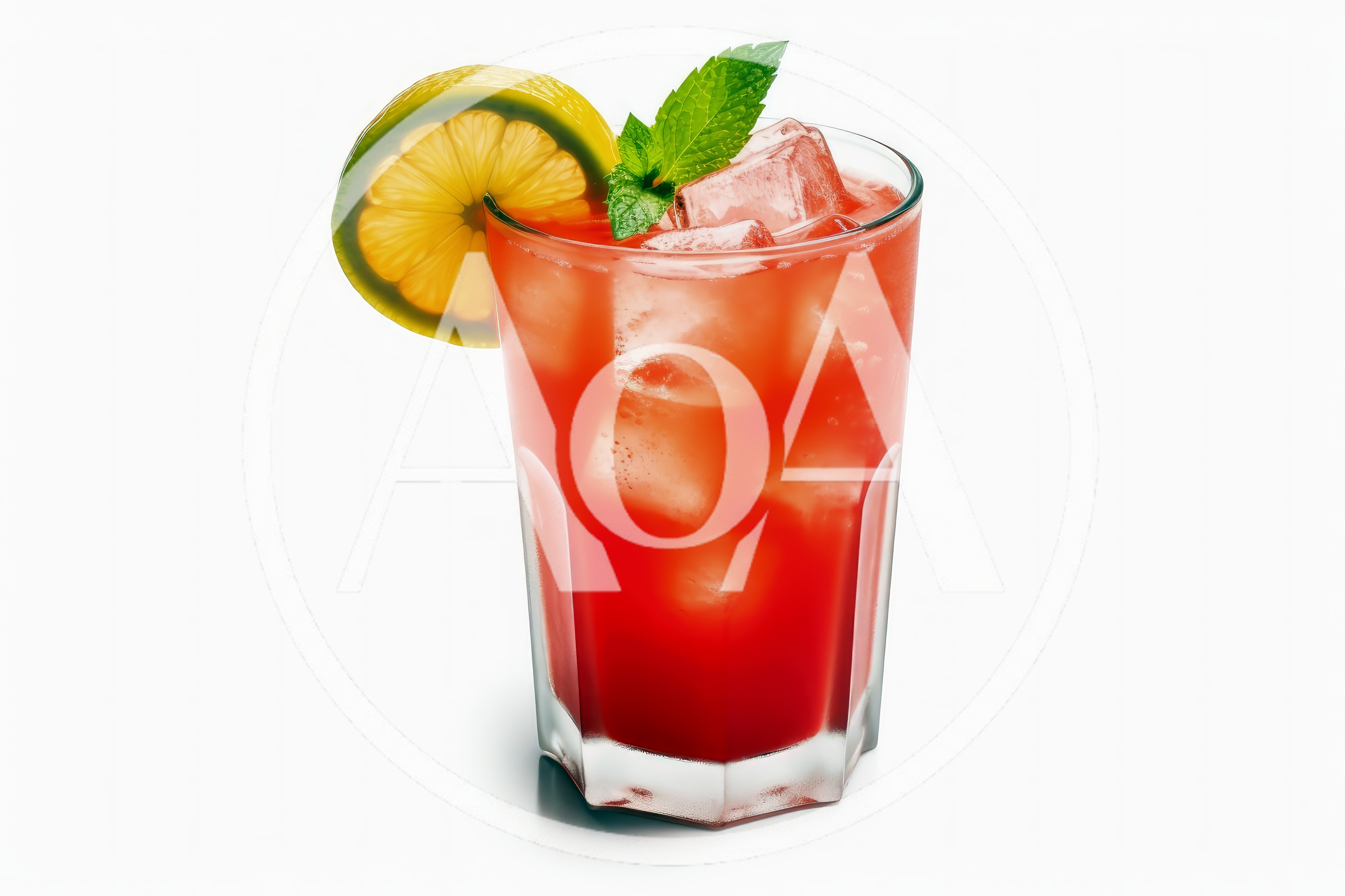 Refreshing Red Cocktail With Lemon And Mint