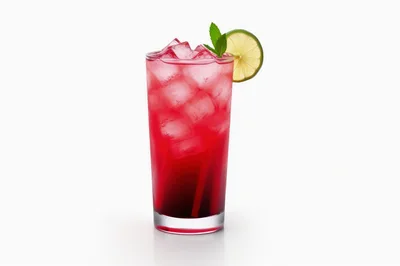 Refreshing Red Cocktail With Lime And Mint