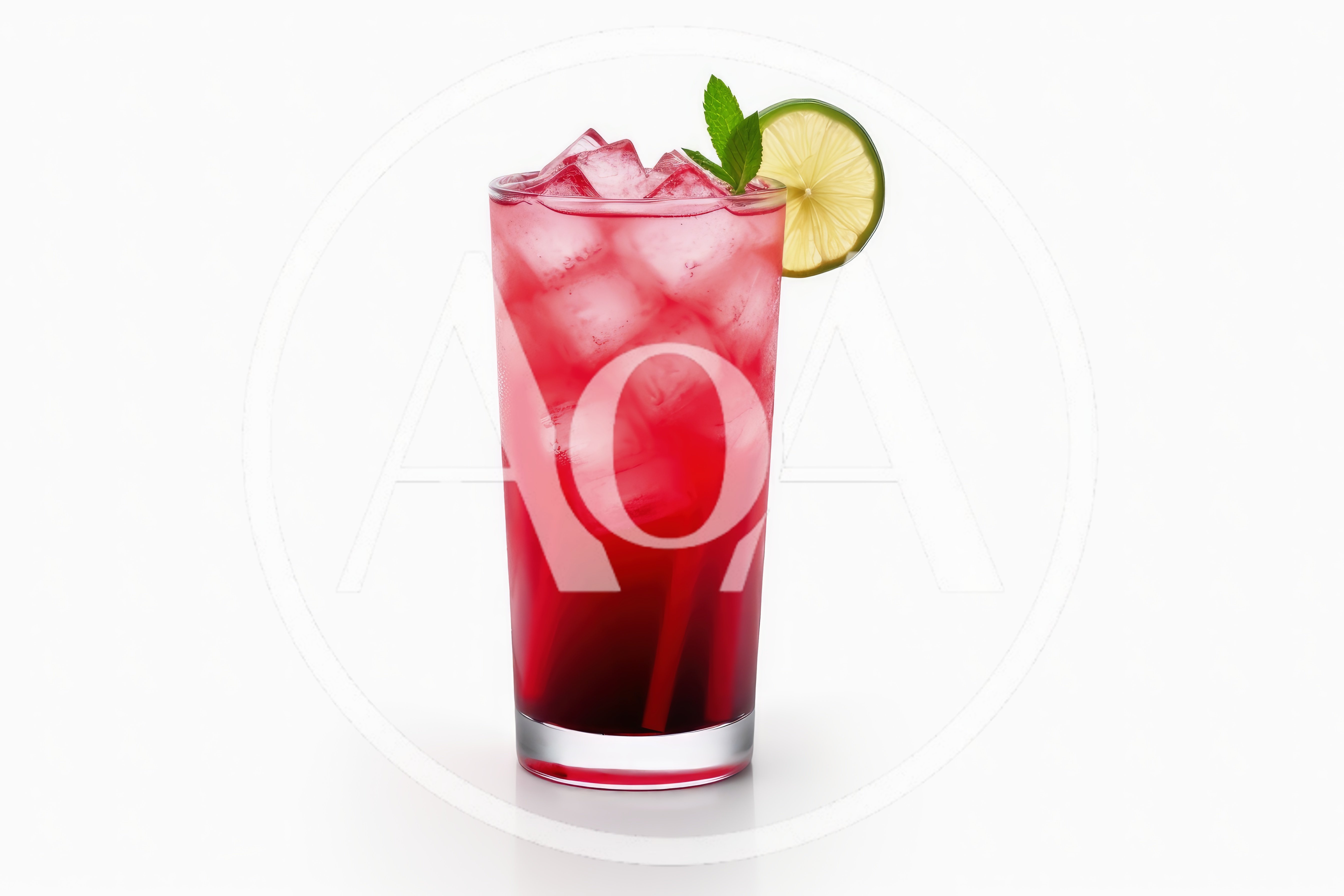 Refreshing Red Cocktail With Lime And Mint