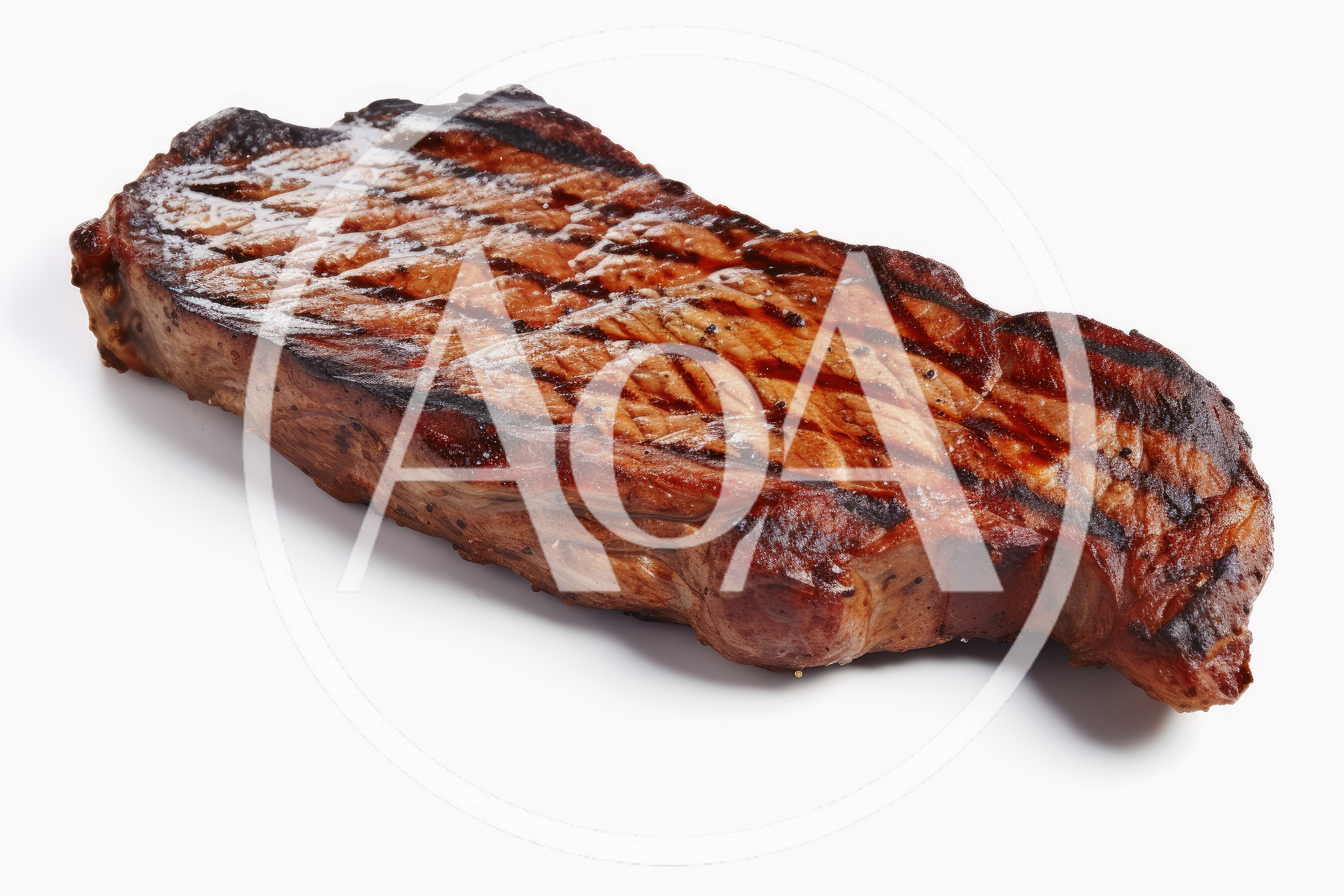Grilled New York Strip Steak Isolated on White