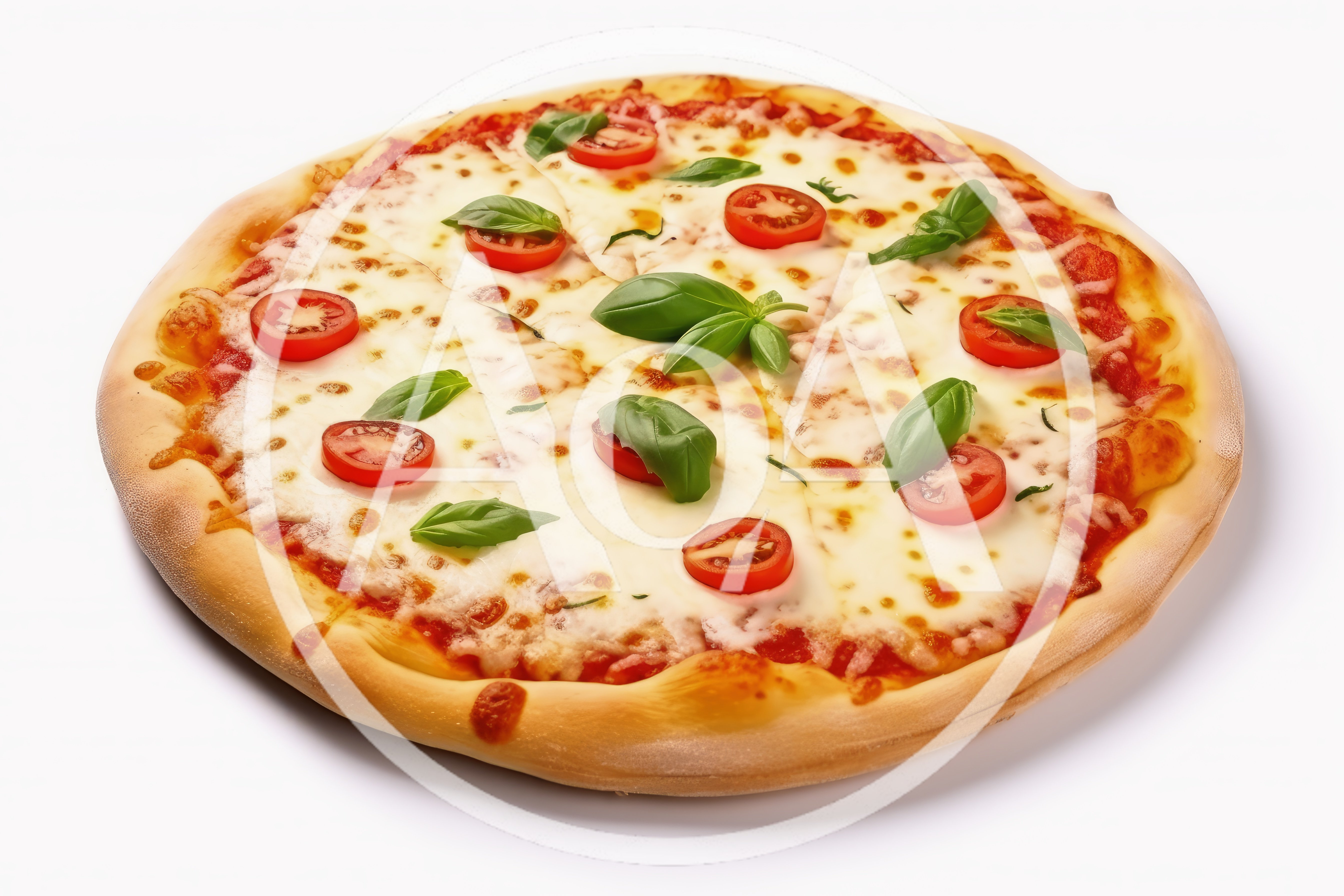 Fresh Margherita Pizza With Tomatoes And Basil Leaves
