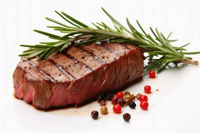 Grilled Beef Steak With Rosemary And Peppercorns