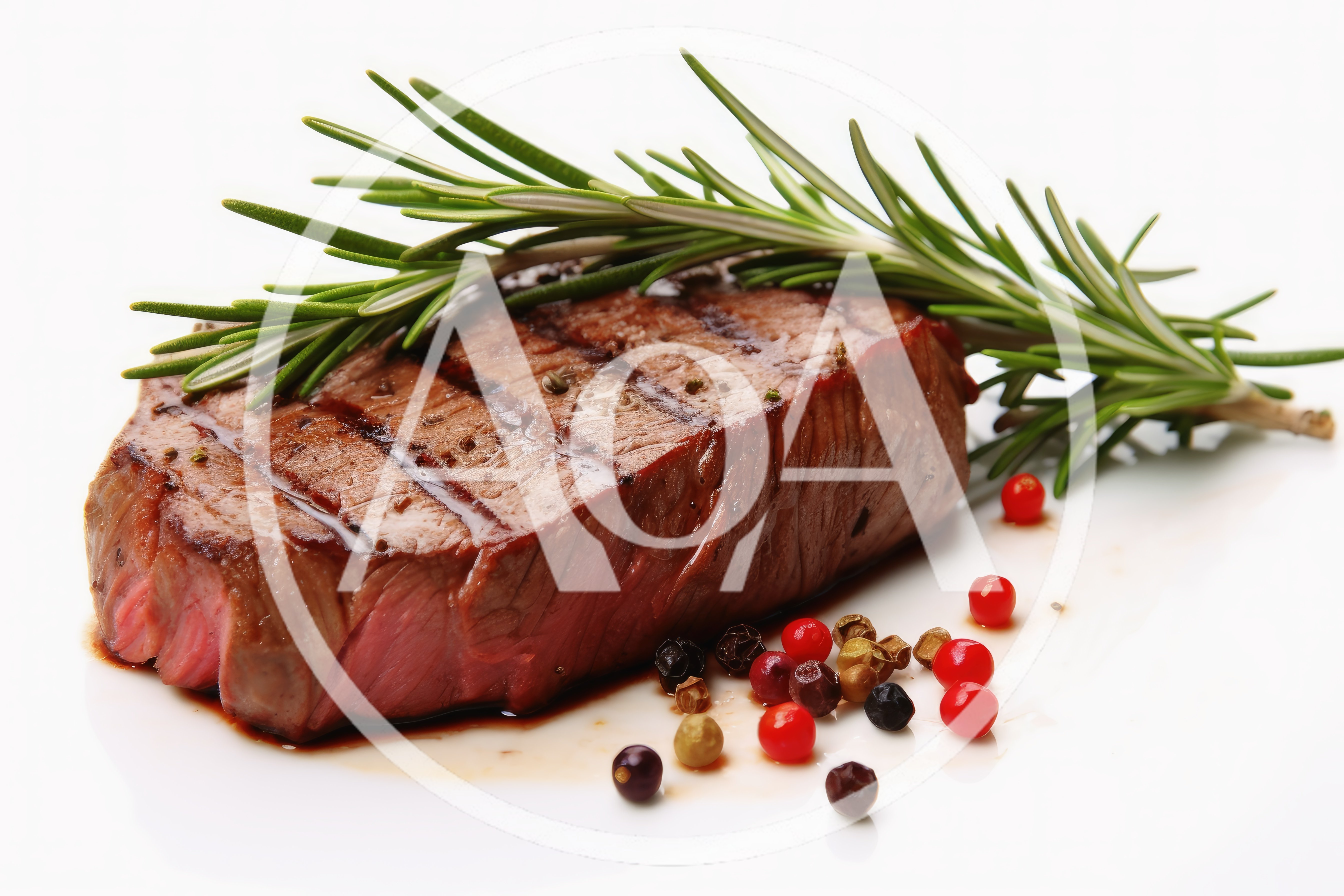 Grilled Beef Steak With Rosemary And Peppercorns