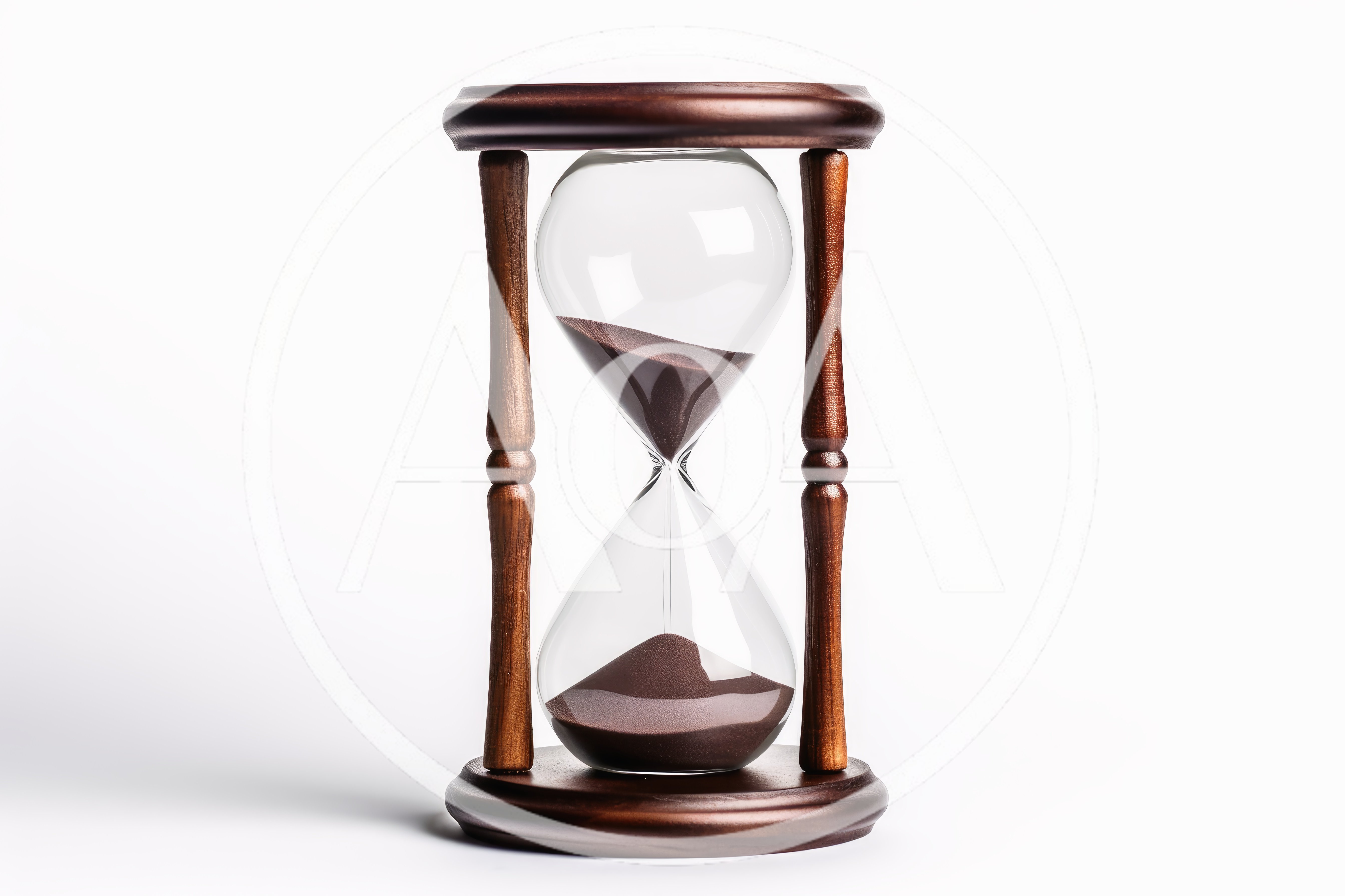 Classic Wooden Hourglass With Brown Sand
