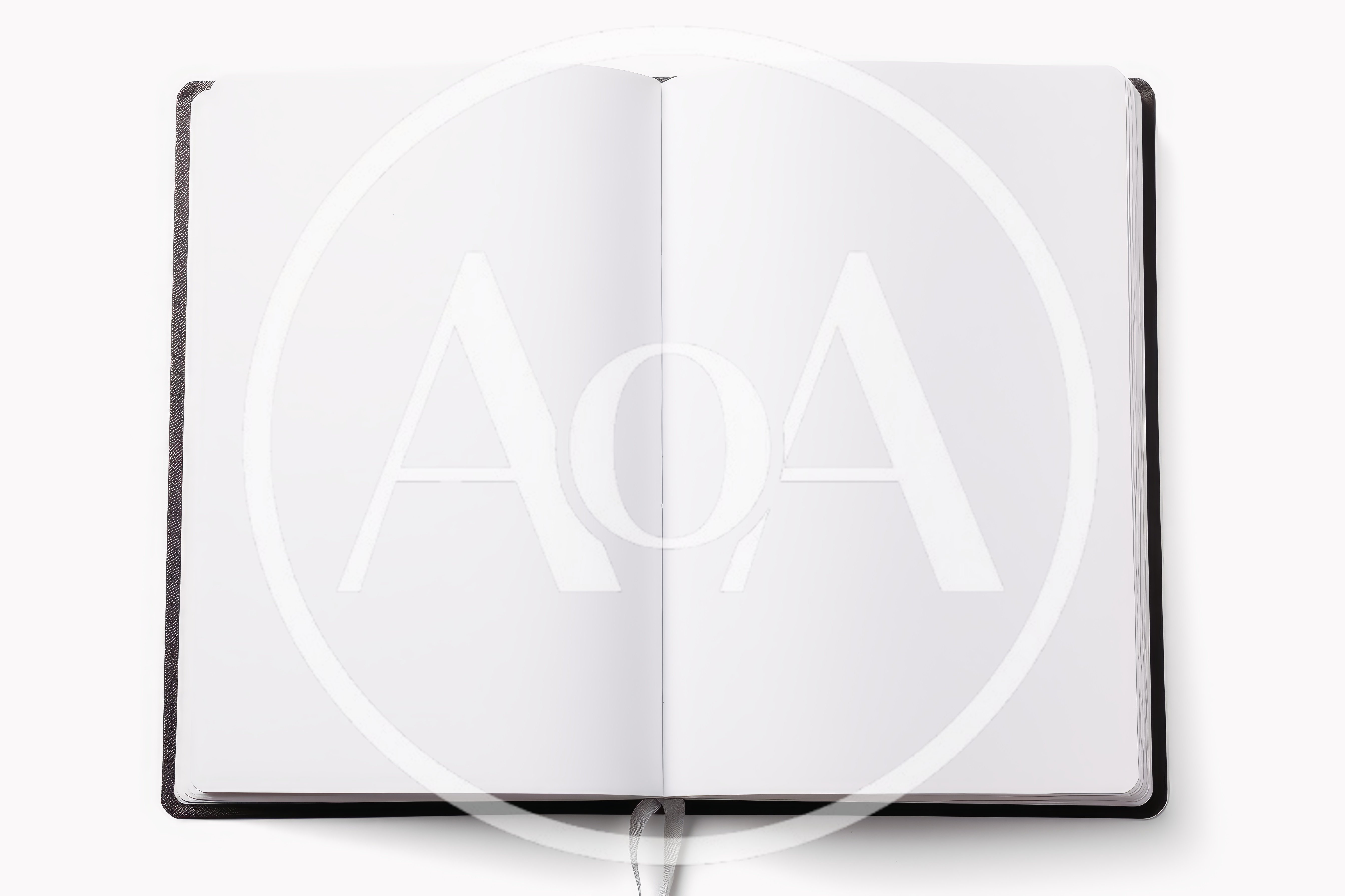 Open Blank Notebook With Ribbon Bookmark
