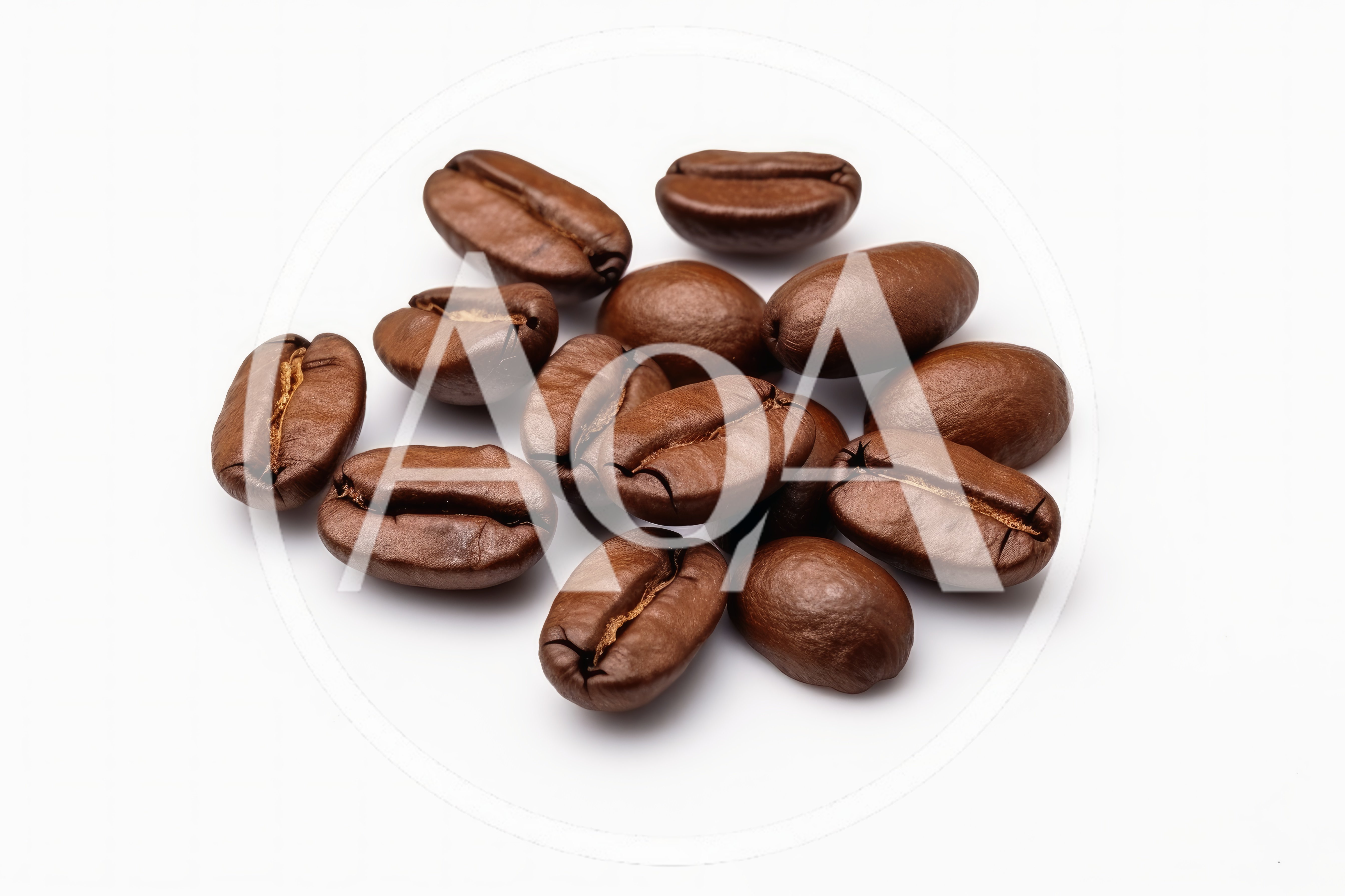 Roasted Coffee Beans Isolated On White Background