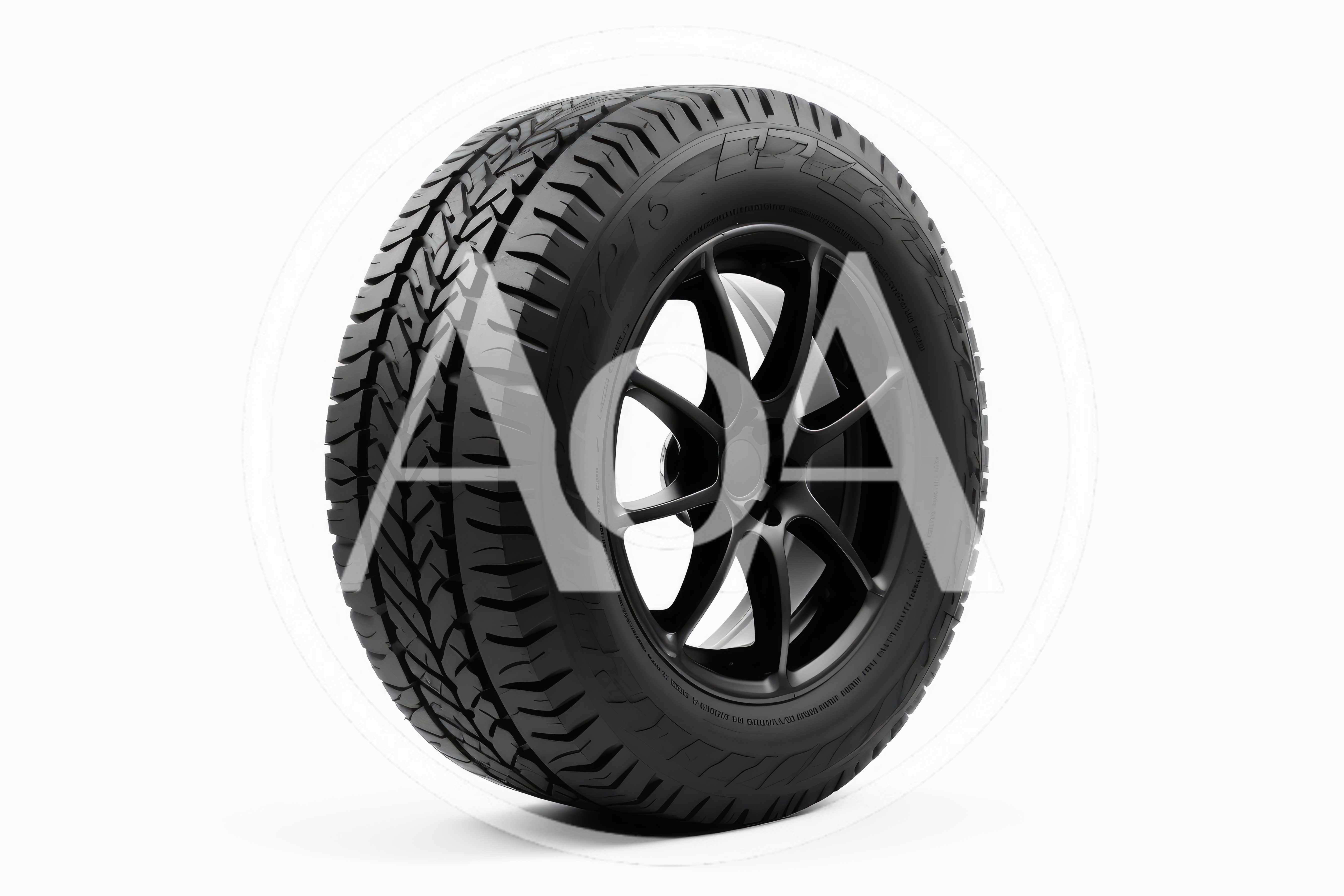 Black Off-Road Tire And Alloy Wheel Assembly