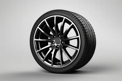 Modern Black Alloy Car Wheel With Tire