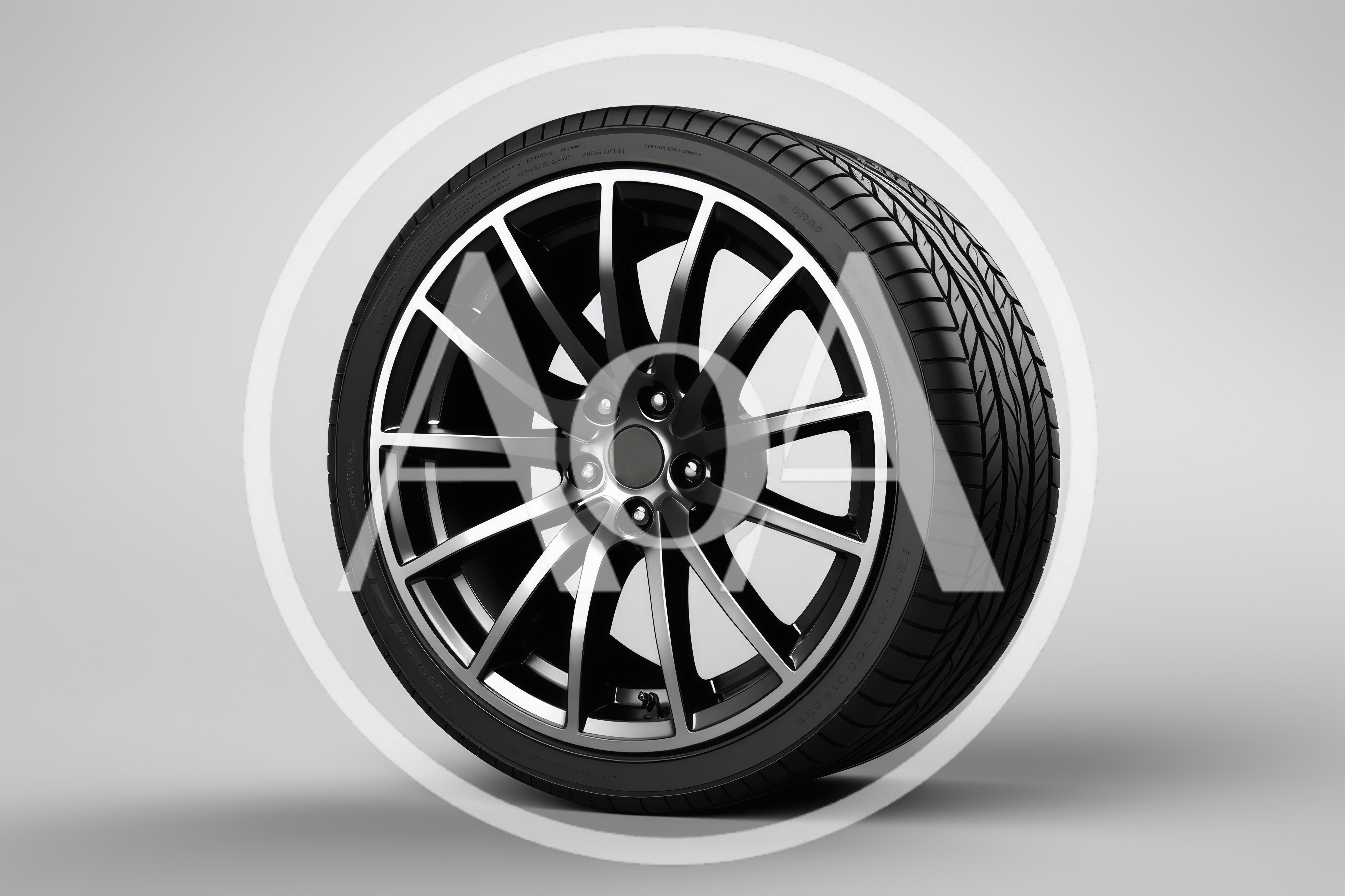 Modern Black Alloy Car Wheel With Tire