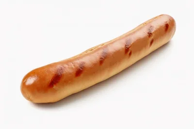 Grilled Sausage Isolated on White Background