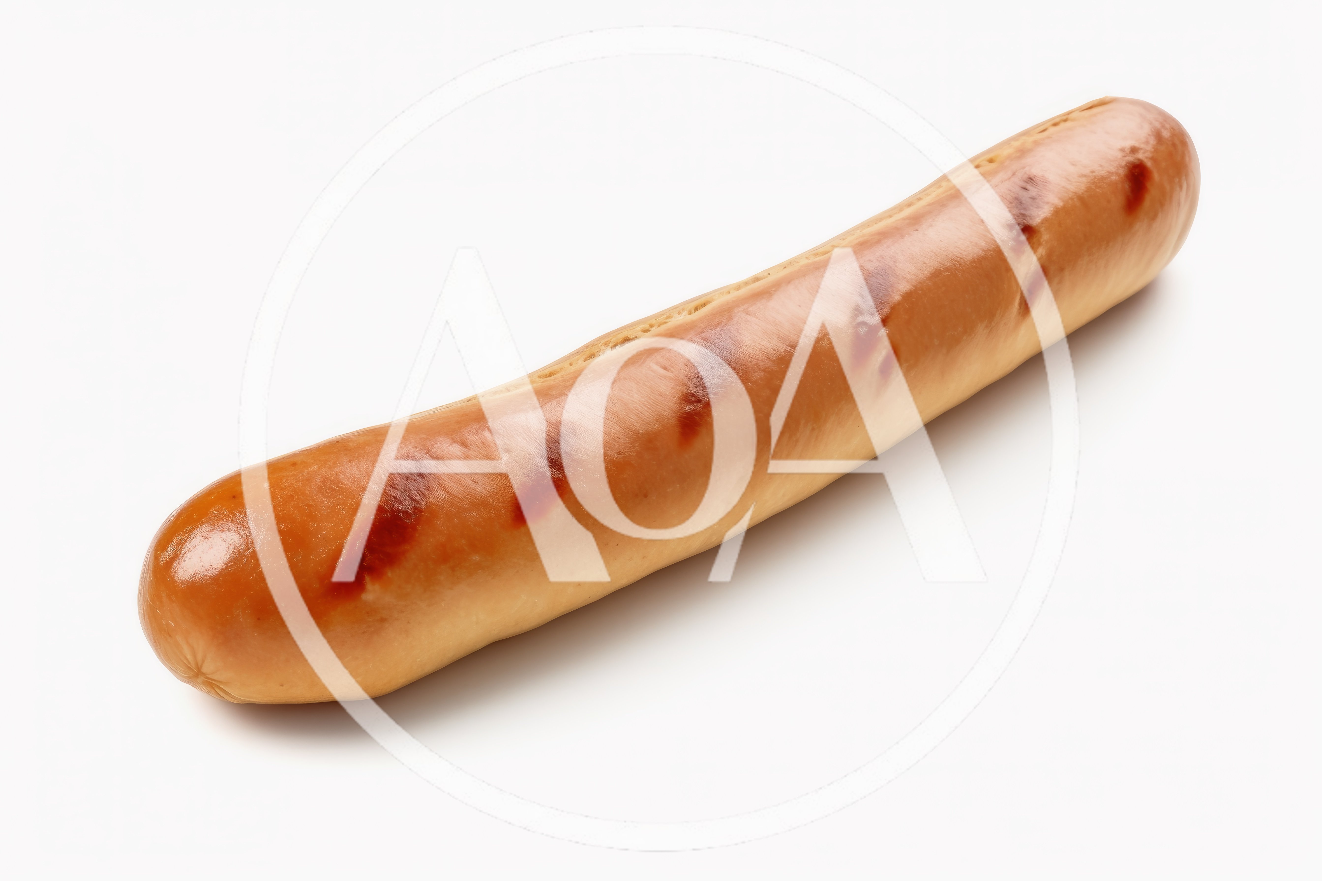 Grilled Sausage Isolated on White Background