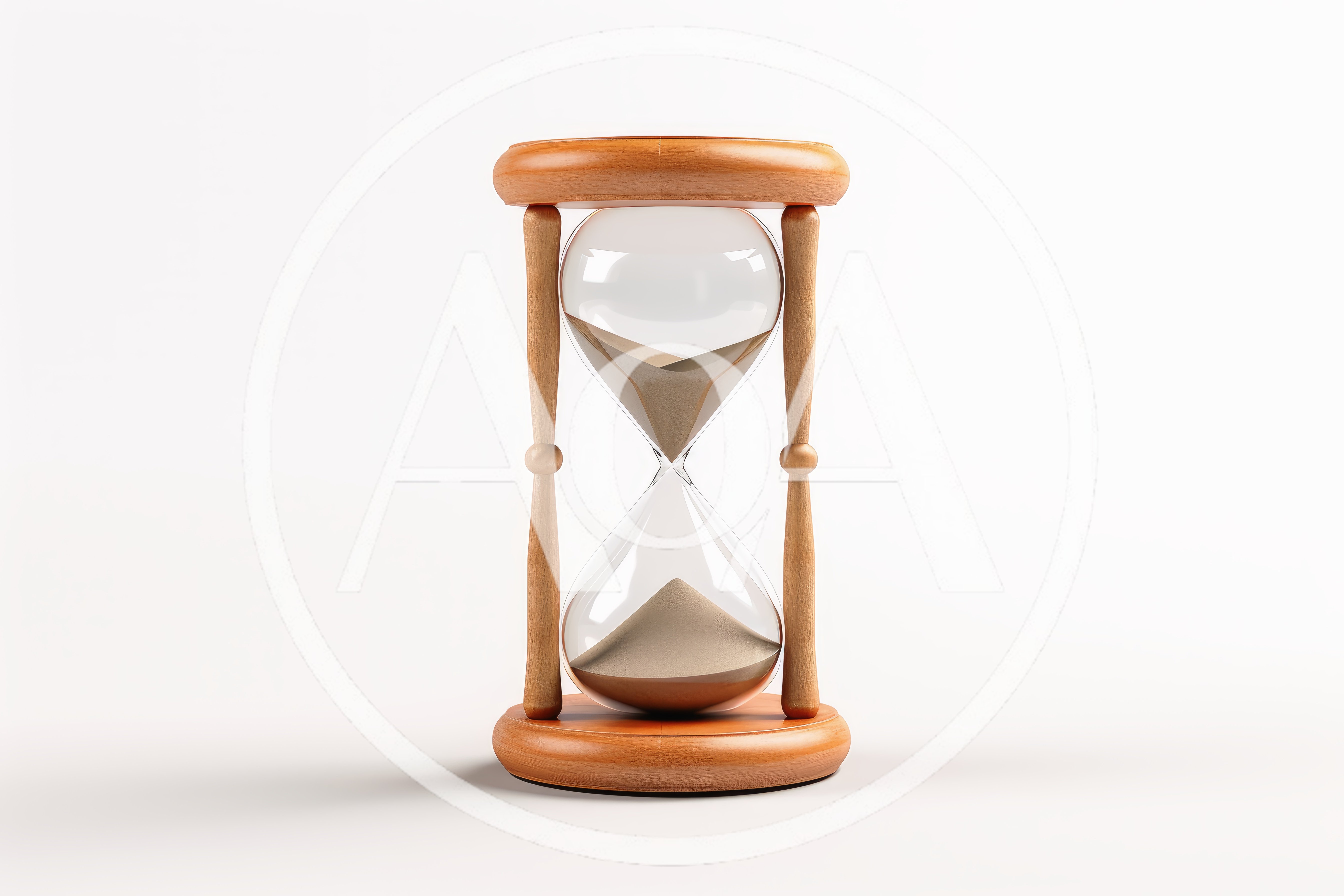 Wooden Hourglass With Flowing Sand