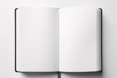 Open Blank Notebook On A White Background