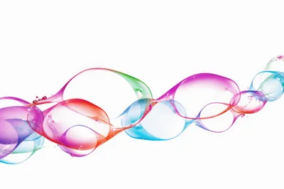 Abstract Colorful Liquid Swirls on White Background
