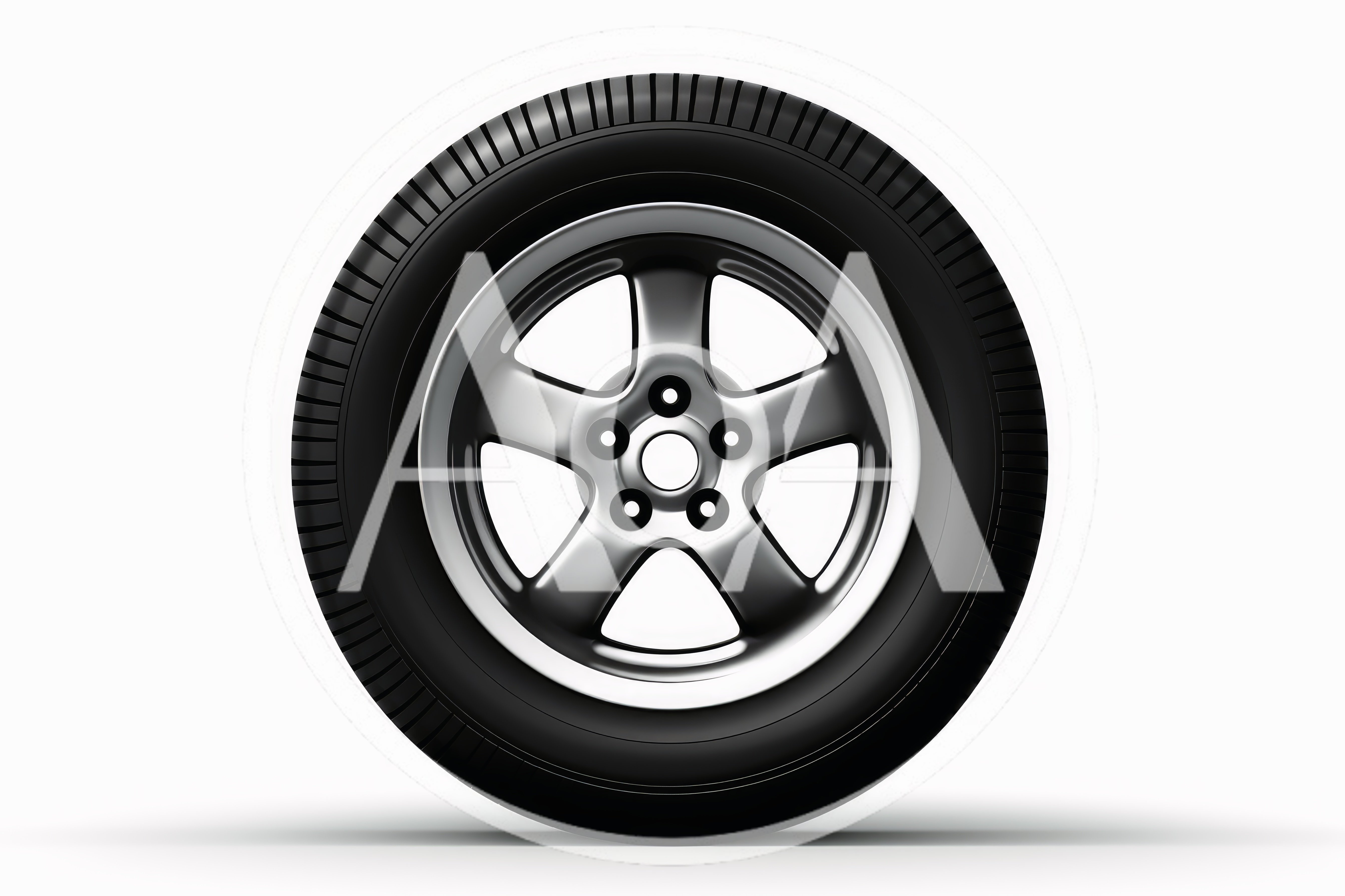 Single Car Tire With Metallic Alloy Rim