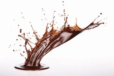 Dynamic Chocolate Splash Isolated On White Background