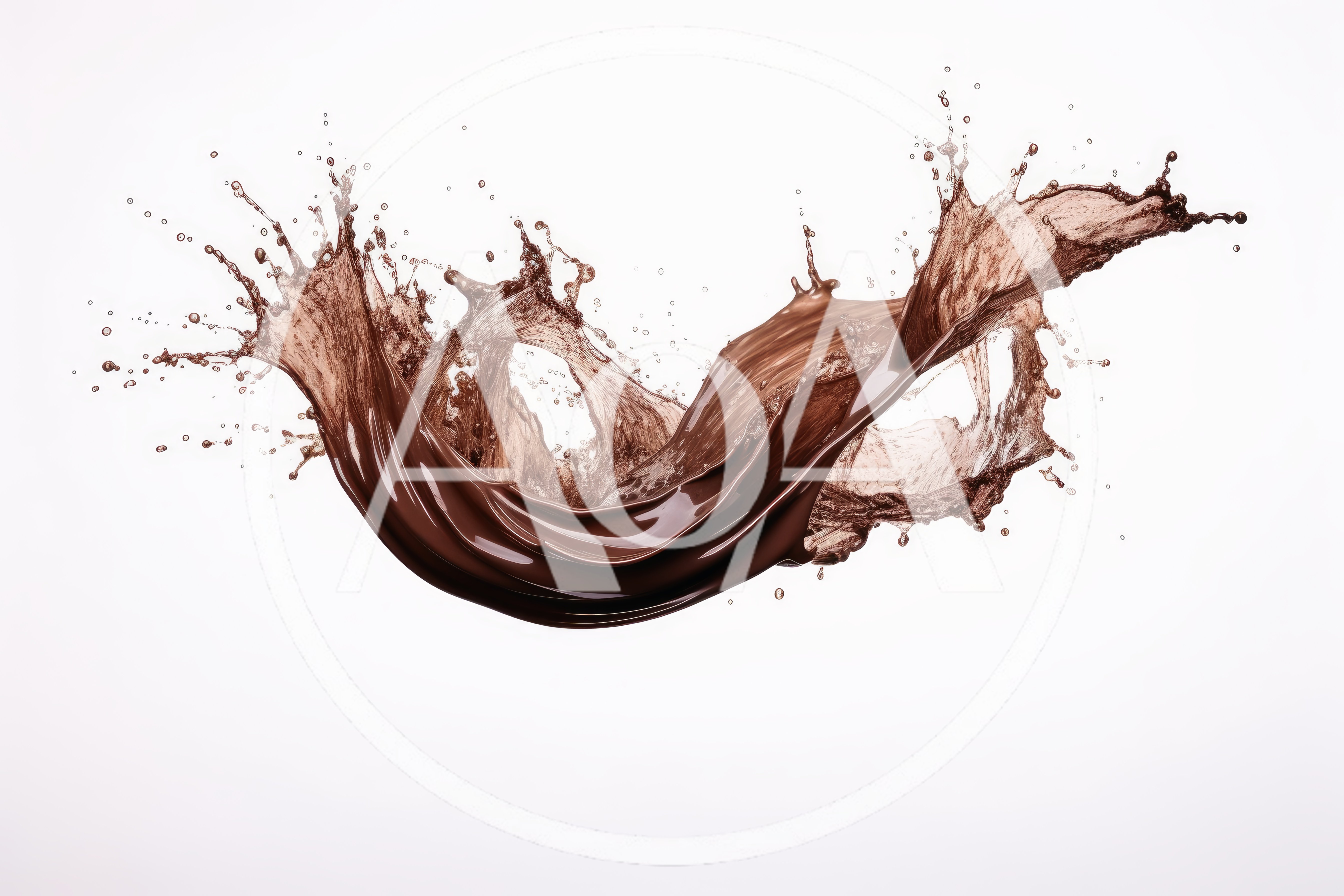 Dynamic Chocolate Splash Isolated On White Background