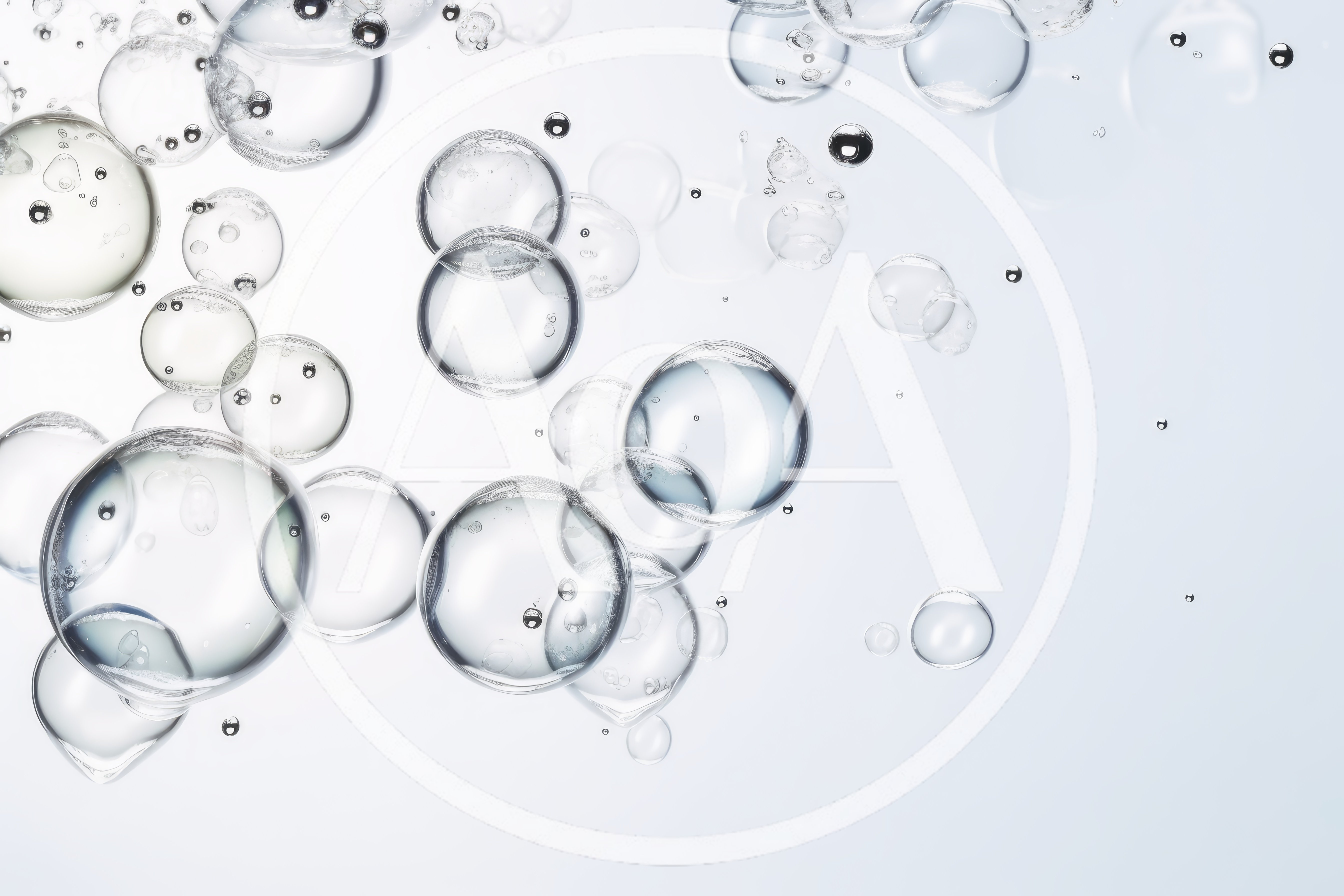 Transparent Bubbles Floating In Clear Liquid